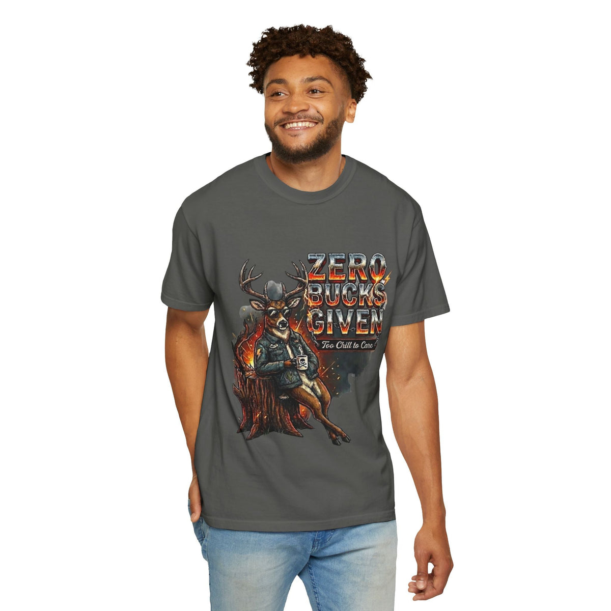 Zero Bucks Given vintage graphic tee in charcoal - Bluegrass Gifts men's t-shirts