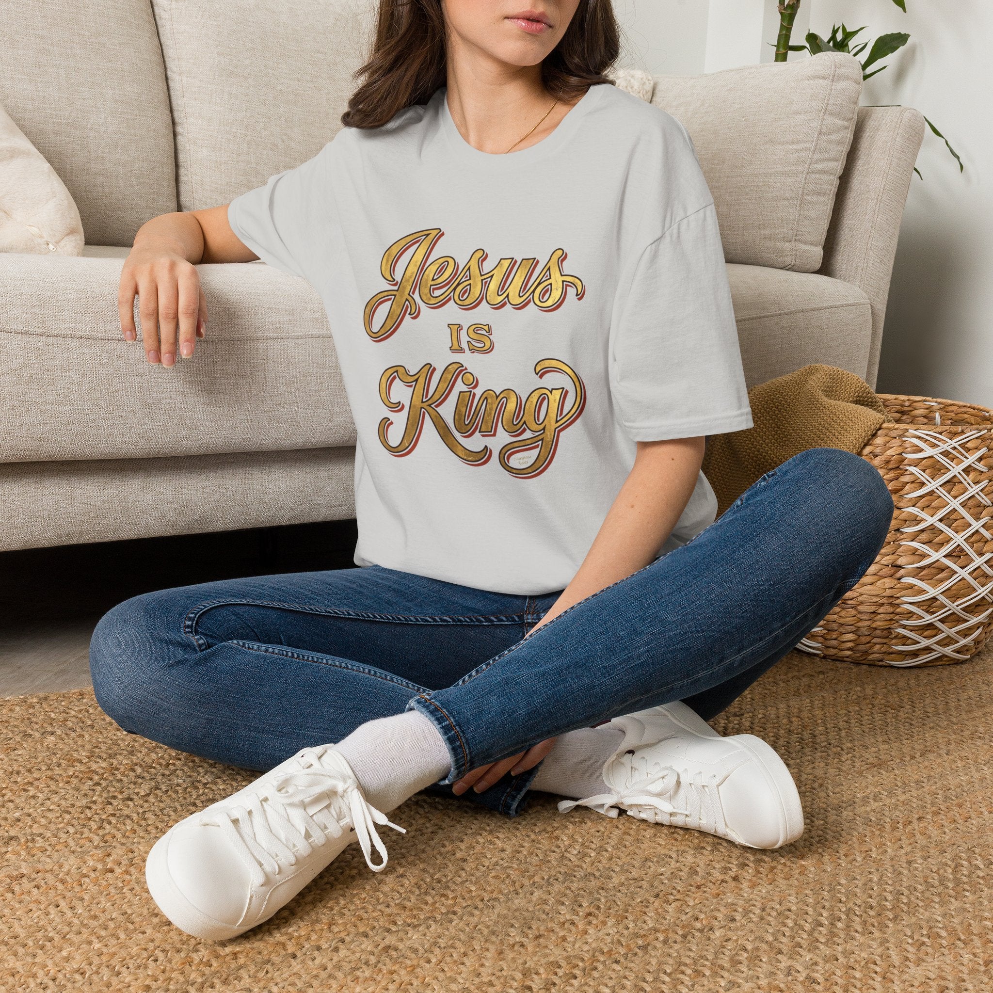 Jesus Is King gold leaf shirt