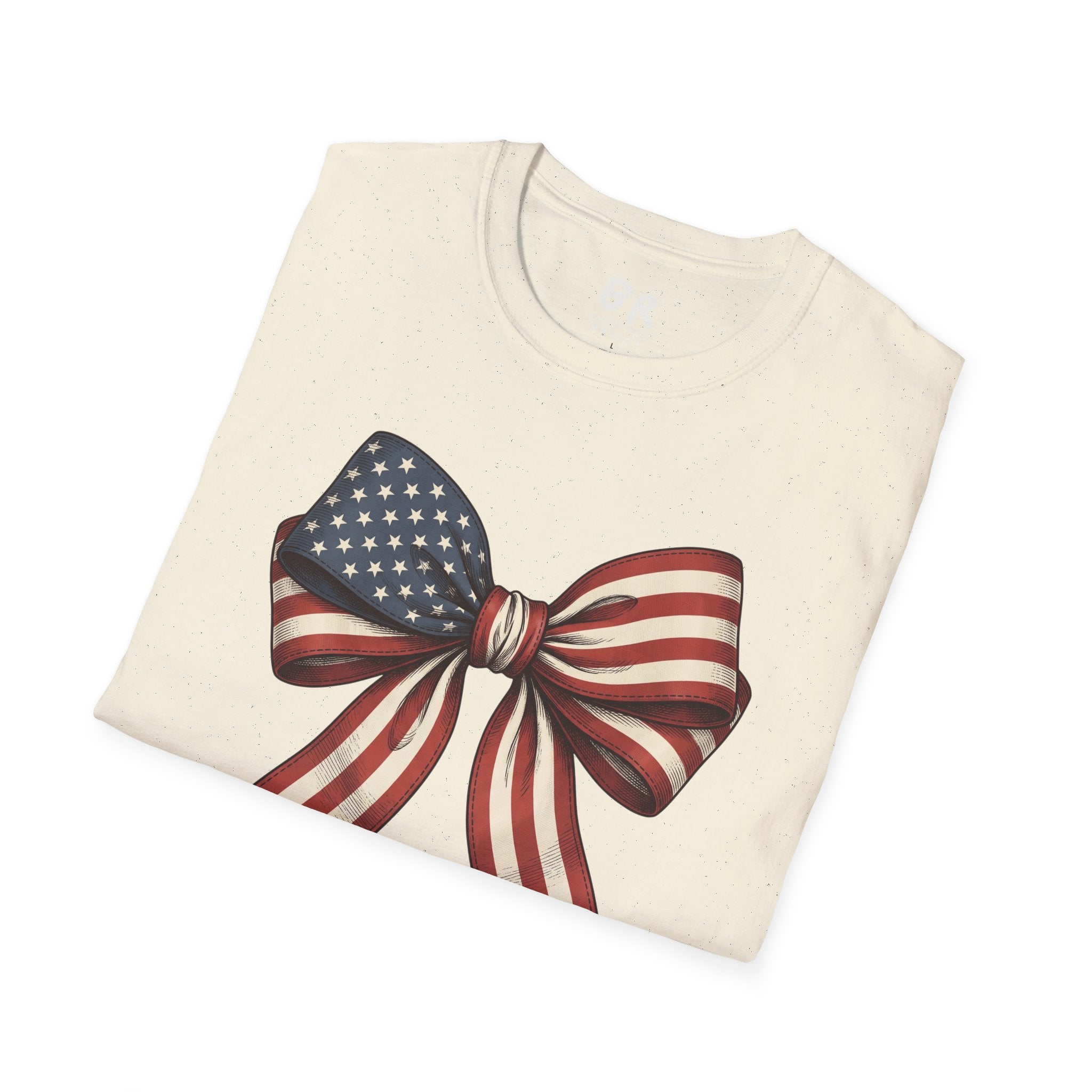American flag bow 4th of July shirt