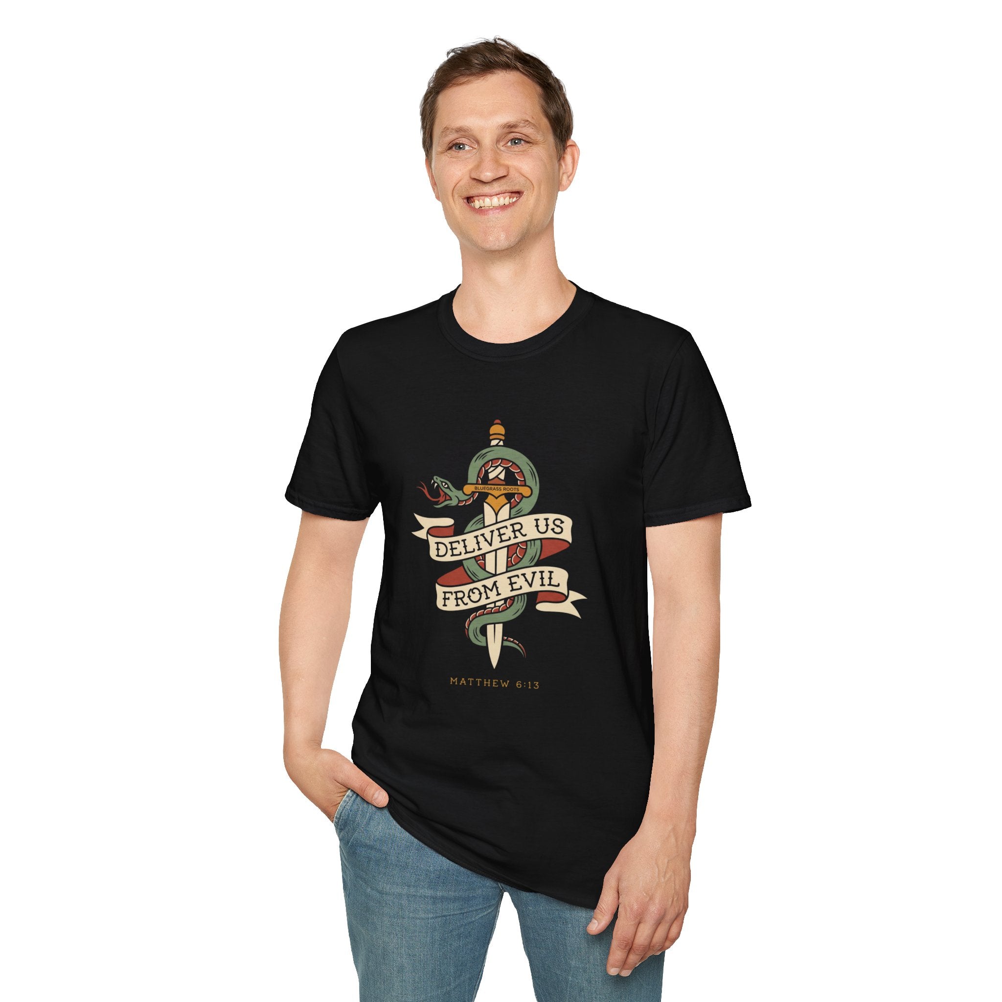 Deliver Us From Evil christian graphic tee