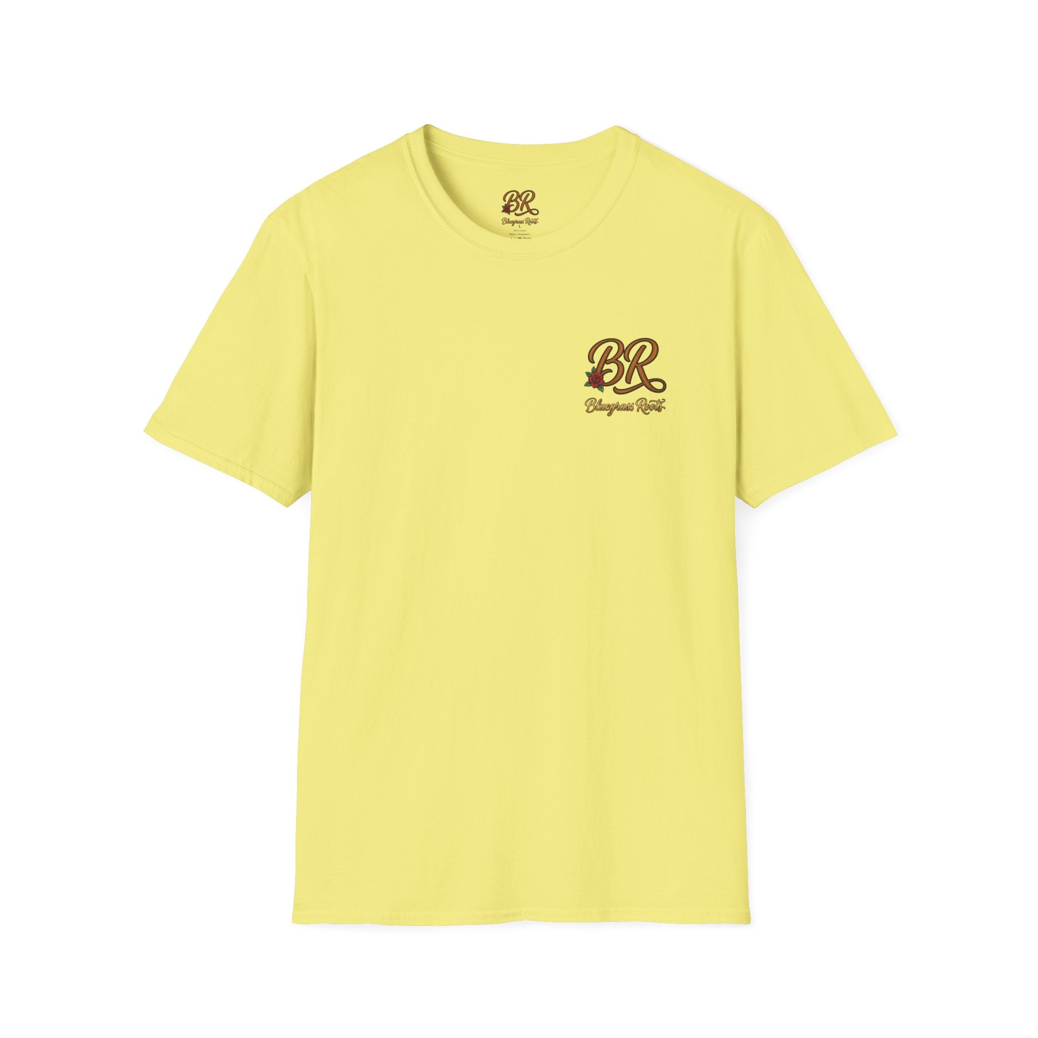 Bluegrass Roots Blessed Stressed Southern Obsessed tee folded flat showing Front graphic