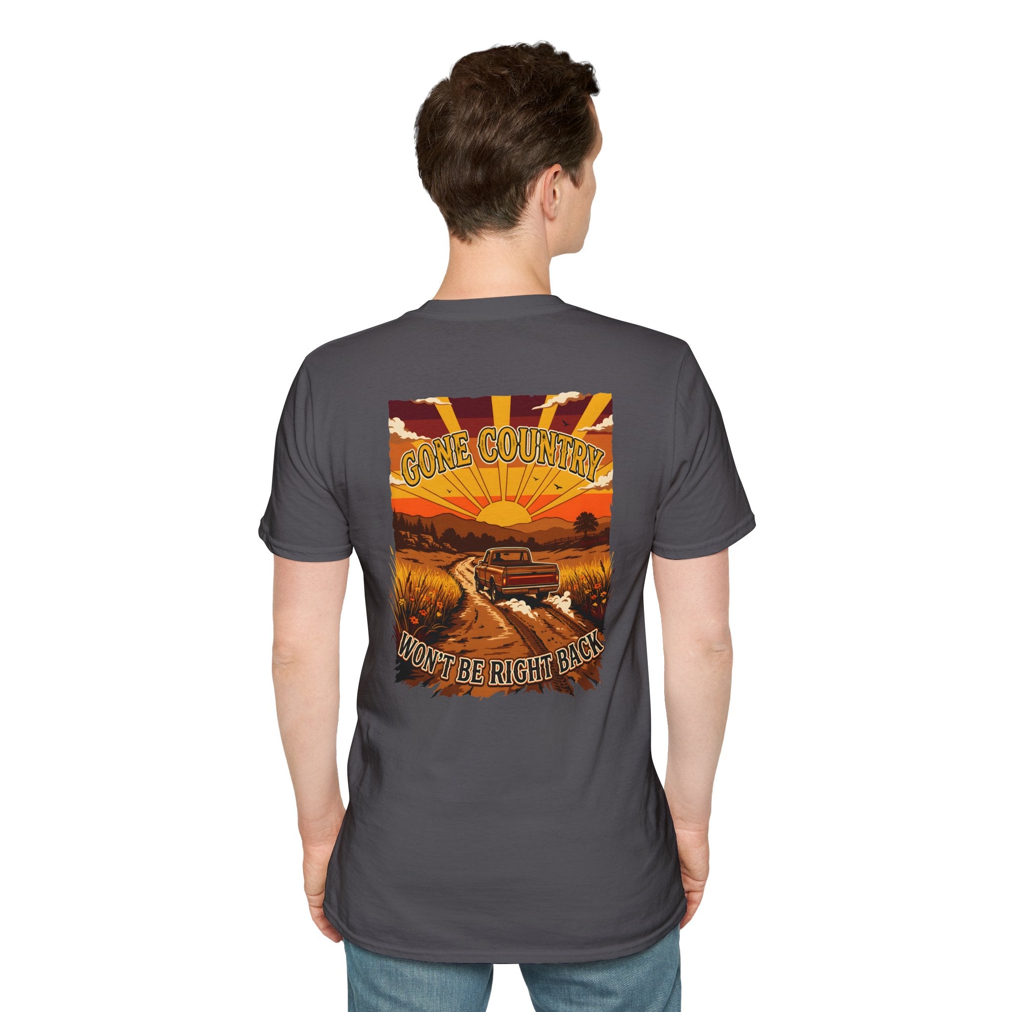 Bluegrass Roots | "Gone Country. Won't Be Right Back." Vintage Truck Sunset Graphic Tee
