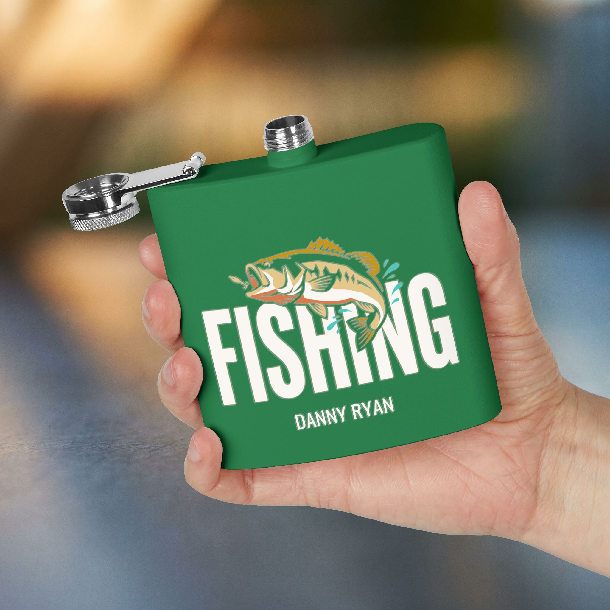 Fishing Flask — Personalized 6oz Whiskey Flask for Anglers