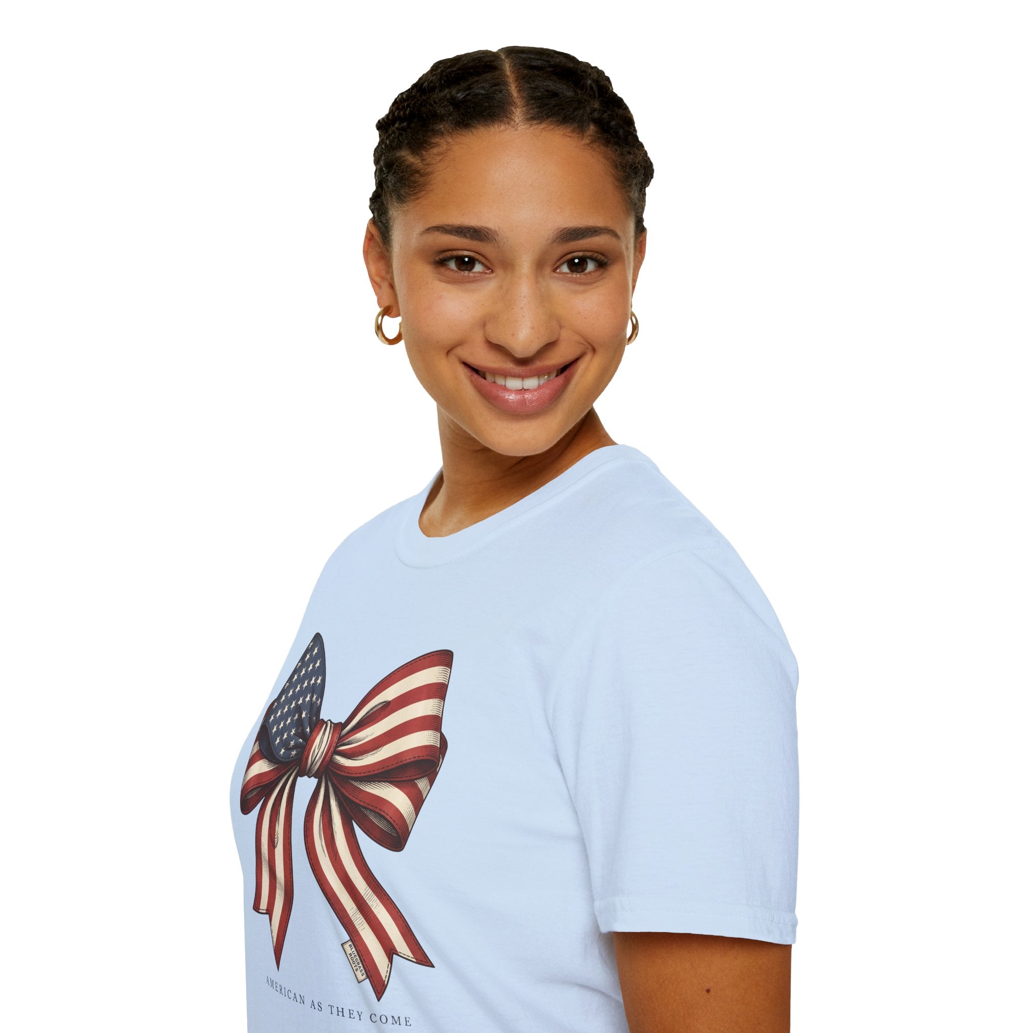 American flag bow 4th of July shirt