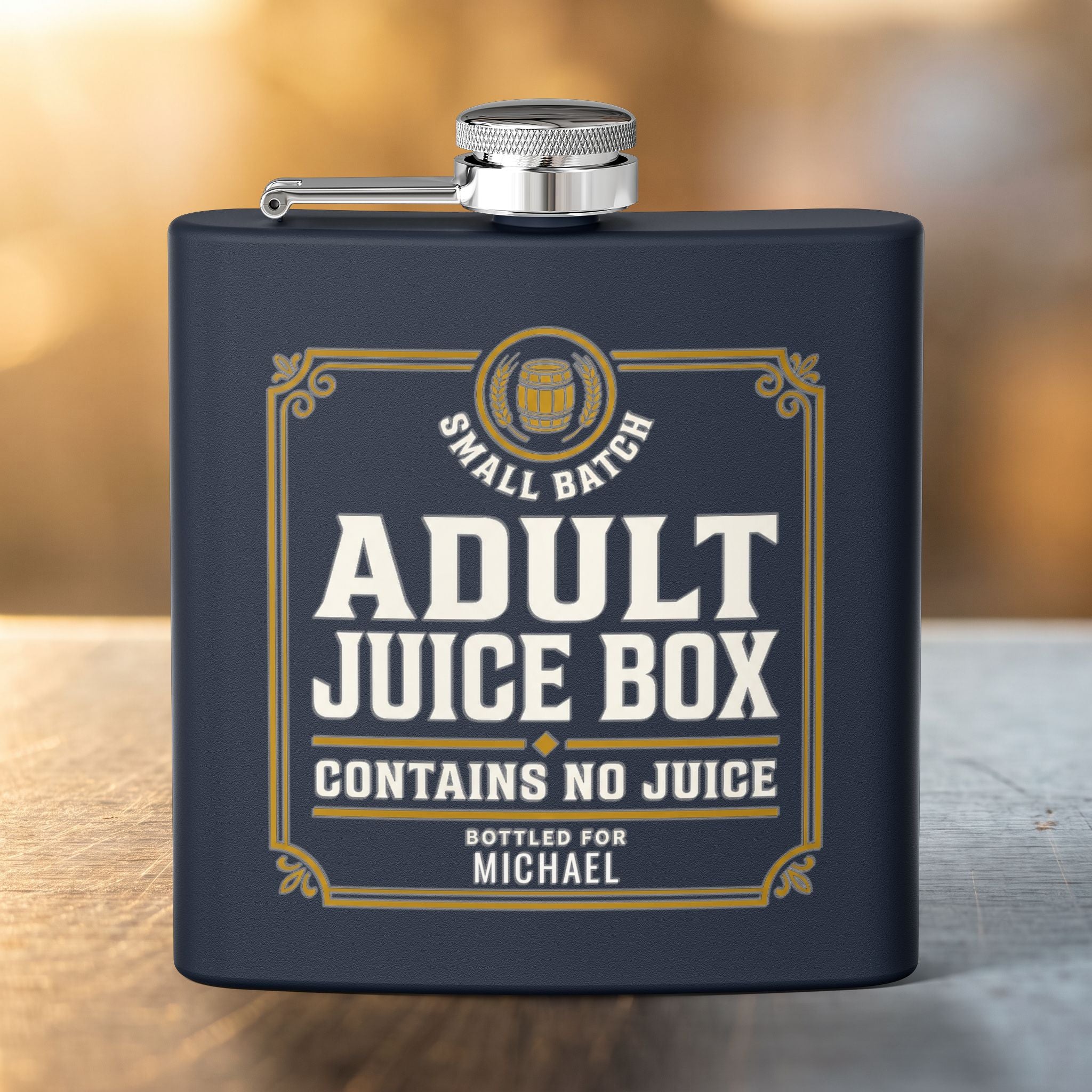 Adult Juice Box Flask — Funny Personalized 6oz Whiskey Flask