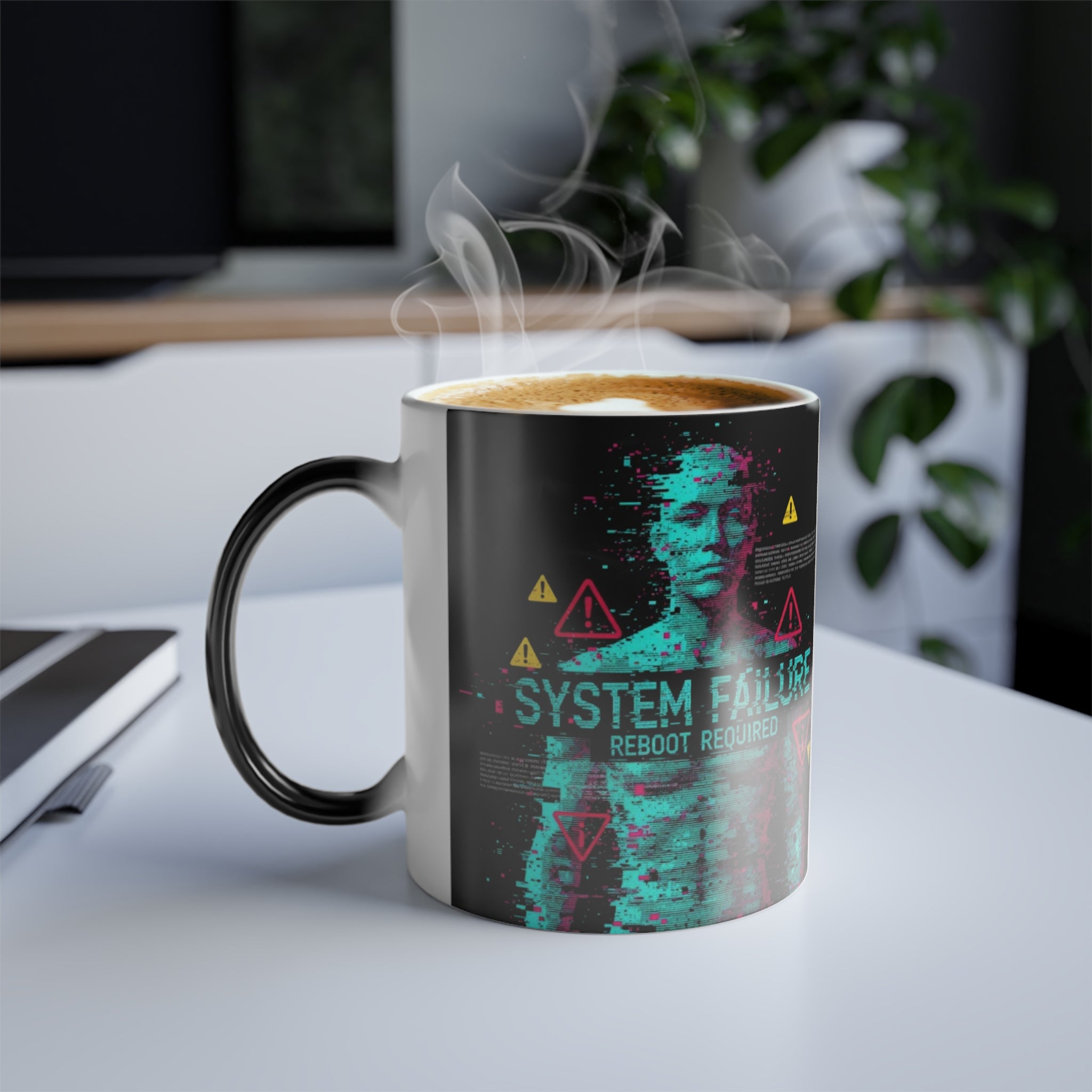 Funny System Failure Magic Mug – Color Changing Gamer Coffee Cup
