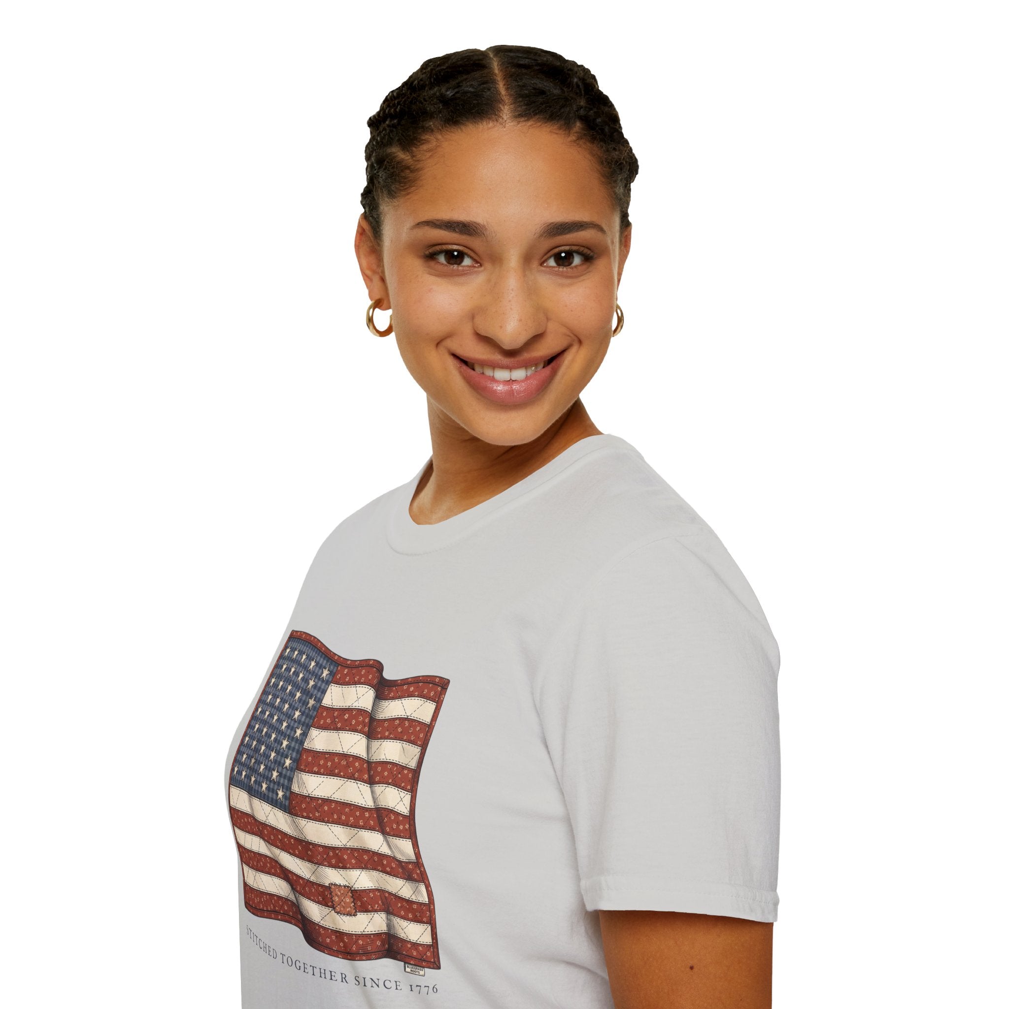 Quilted American flag shirt for women
