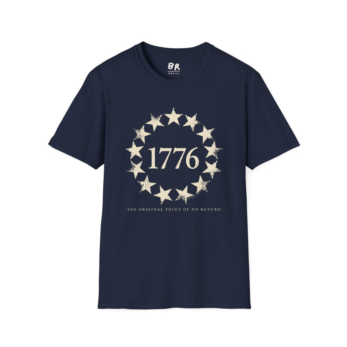 1776 Shirt — "The Original Point of No Return" Betsy Ross Tee in Navy