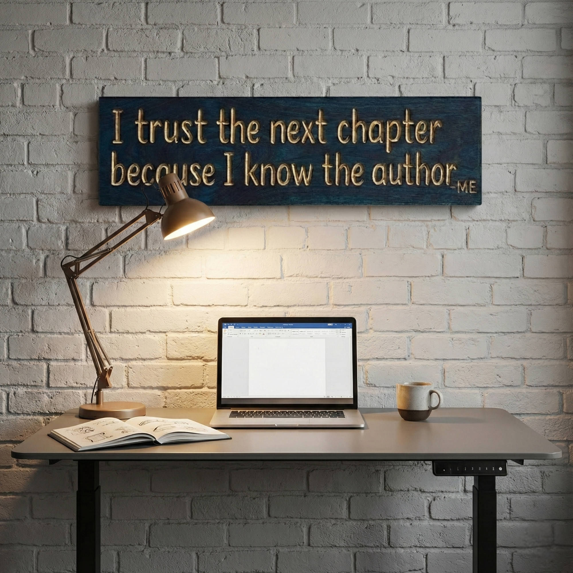 I Trust the Next Chapter Wooden Sign – Inspirational Wall Art
