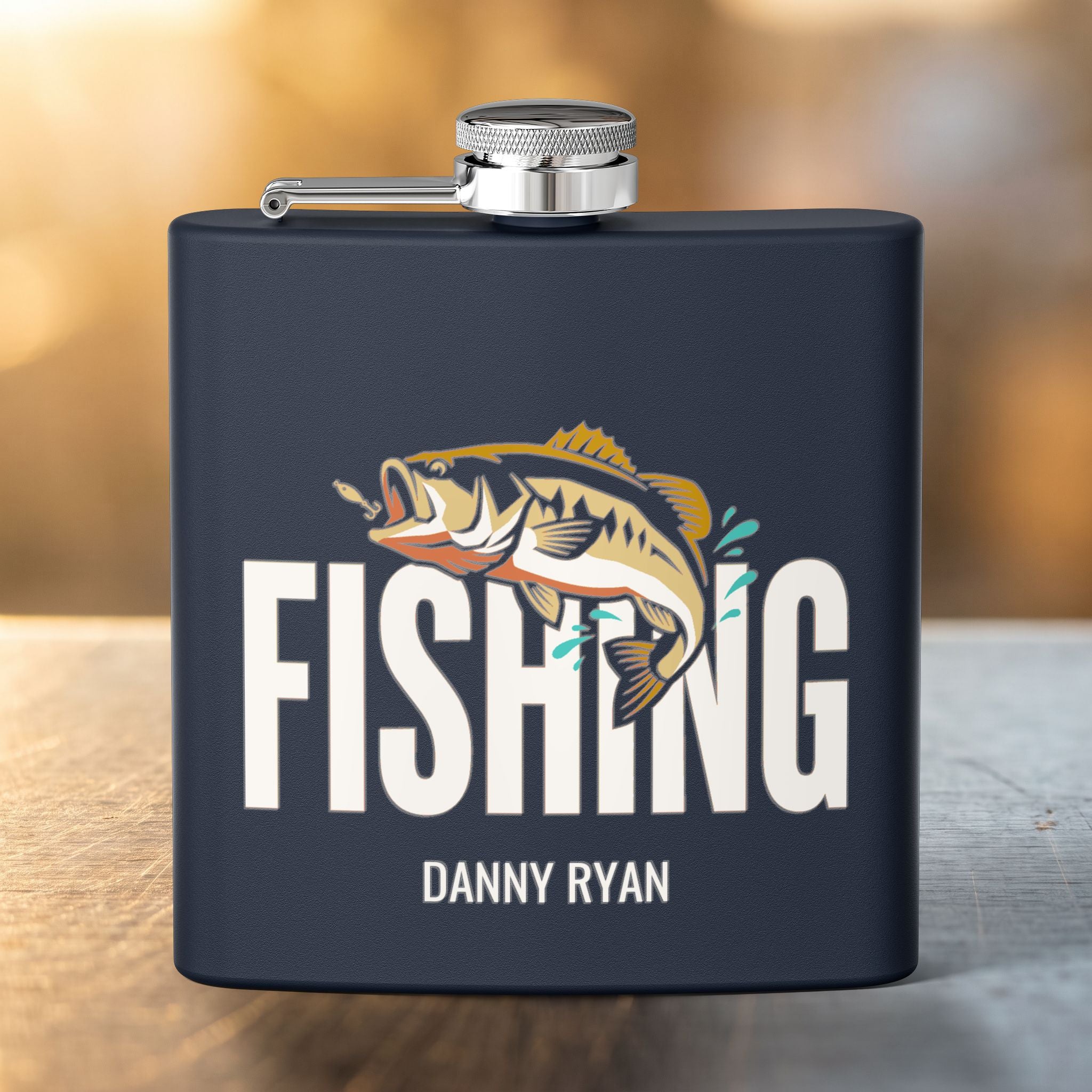 Fishing Flask — Personalized 6oz Whiskey Flask for Anglers