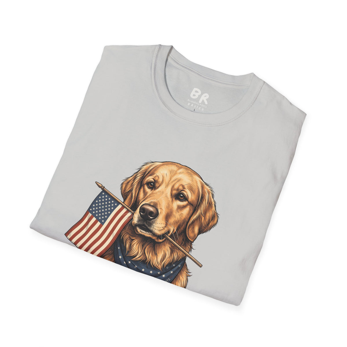 Golden retriever patriotic shirt for women