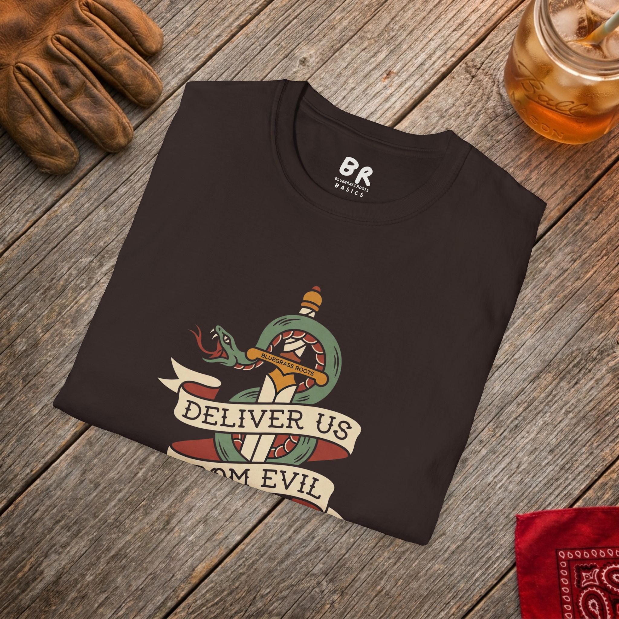 Deliver Us From Evil christian graphic tee