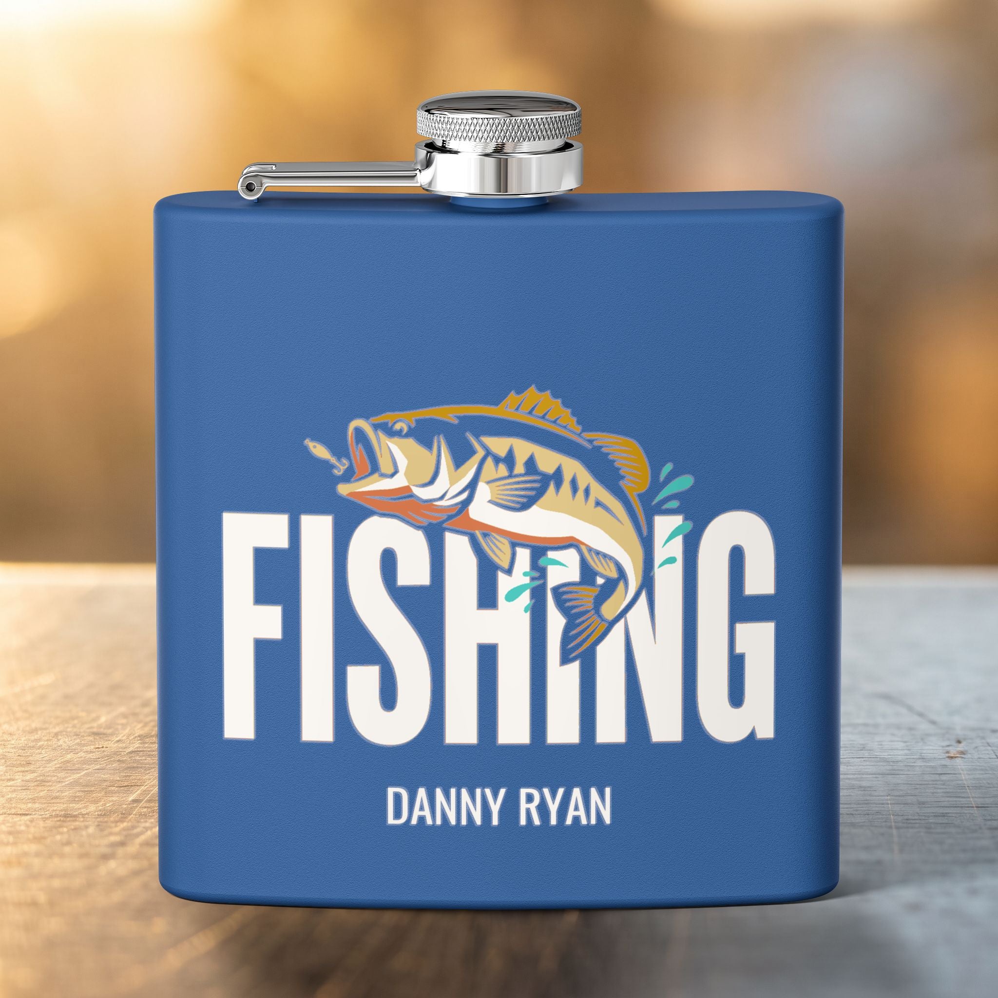 Fishing Flask — Personalized 6oz Whiskey Flask for Anglers