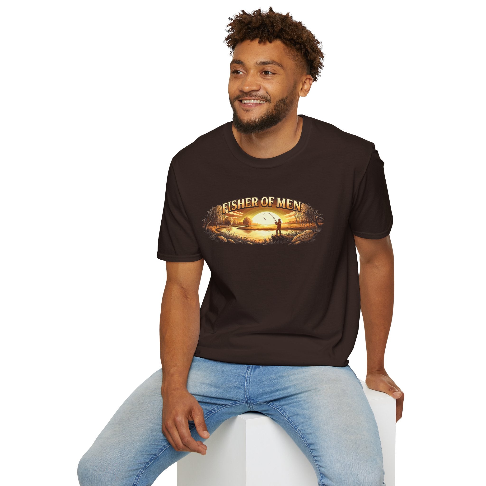 Fisher of Men jesus shirt for men, Fisher of Men angler sunset design