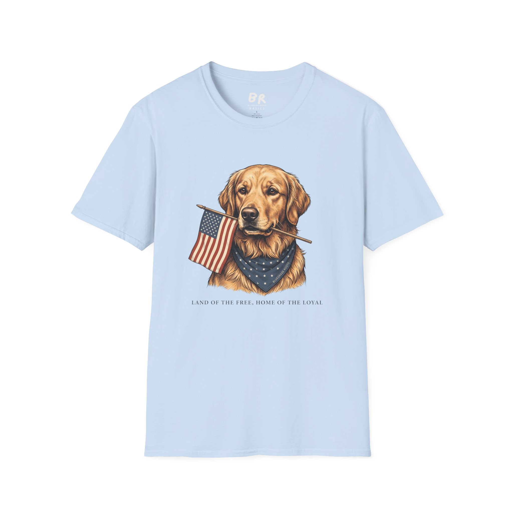 Golden retriever patriotic shirt for women