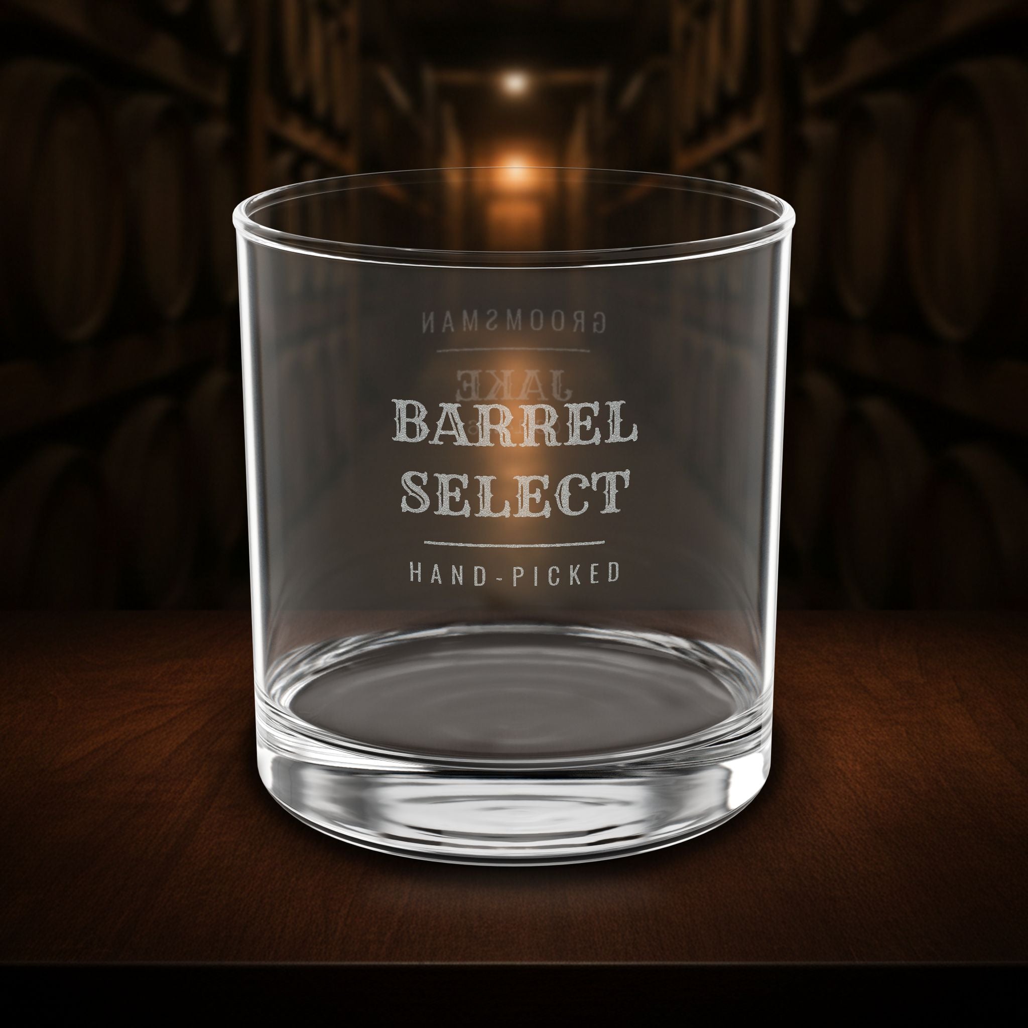 Barrel Select | Engraved Groomsmen Whiskey Glass – Name, Role & Date