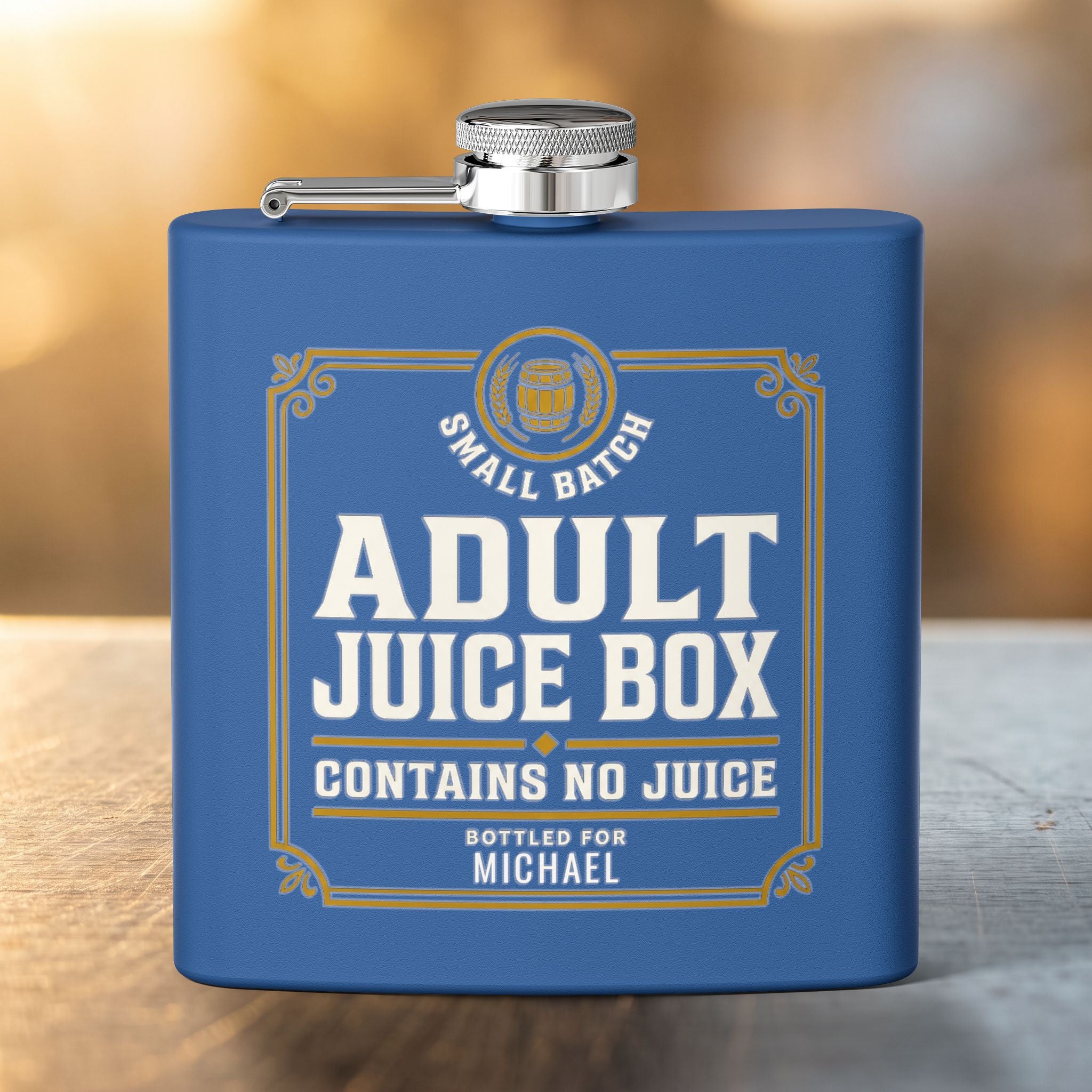 Adult Juice Box Flask — Funny Personalized 6oz Whiskey Flask