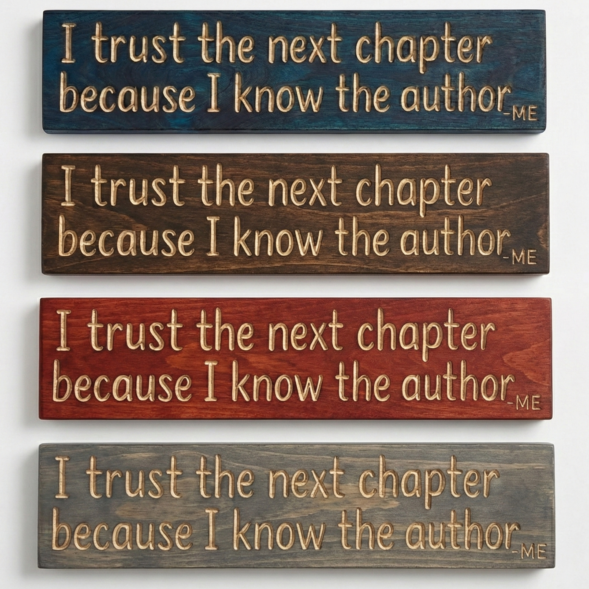 I Trust the Next Chapter Wooden Sign – Inspirational Wall Art