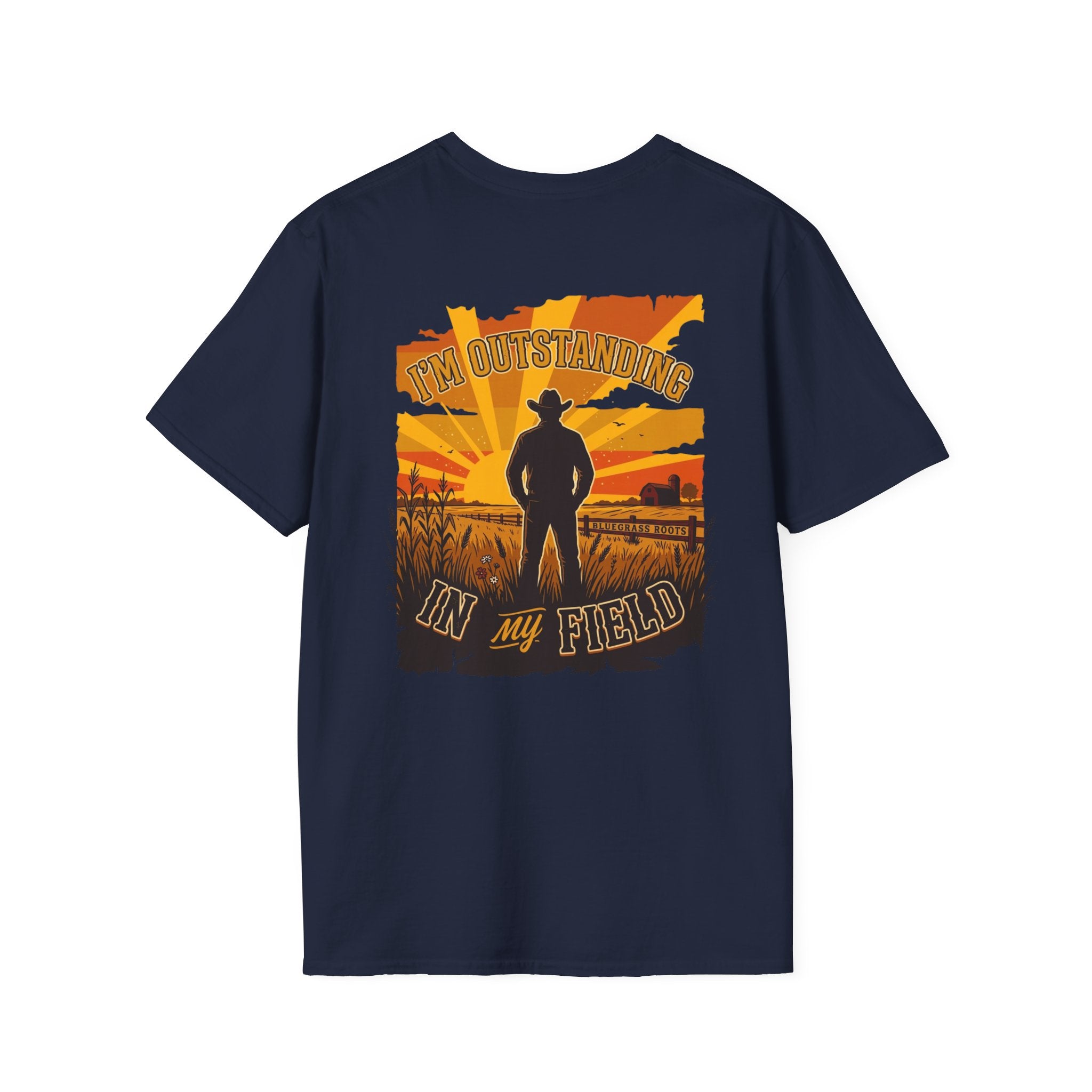 Bluegrass Roots | "I'm Outstanding in My Field" Cowboy Silhouette Graphic Tee