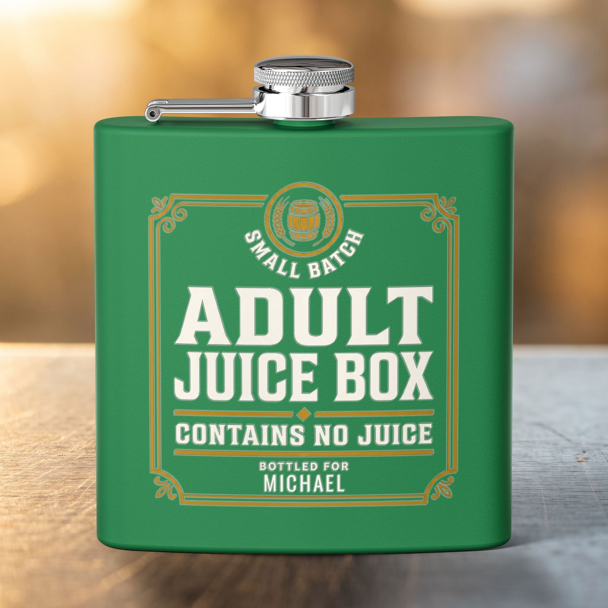 Adult Juice Box Flask — Funny Personalized 6oz Whiskey Flask
