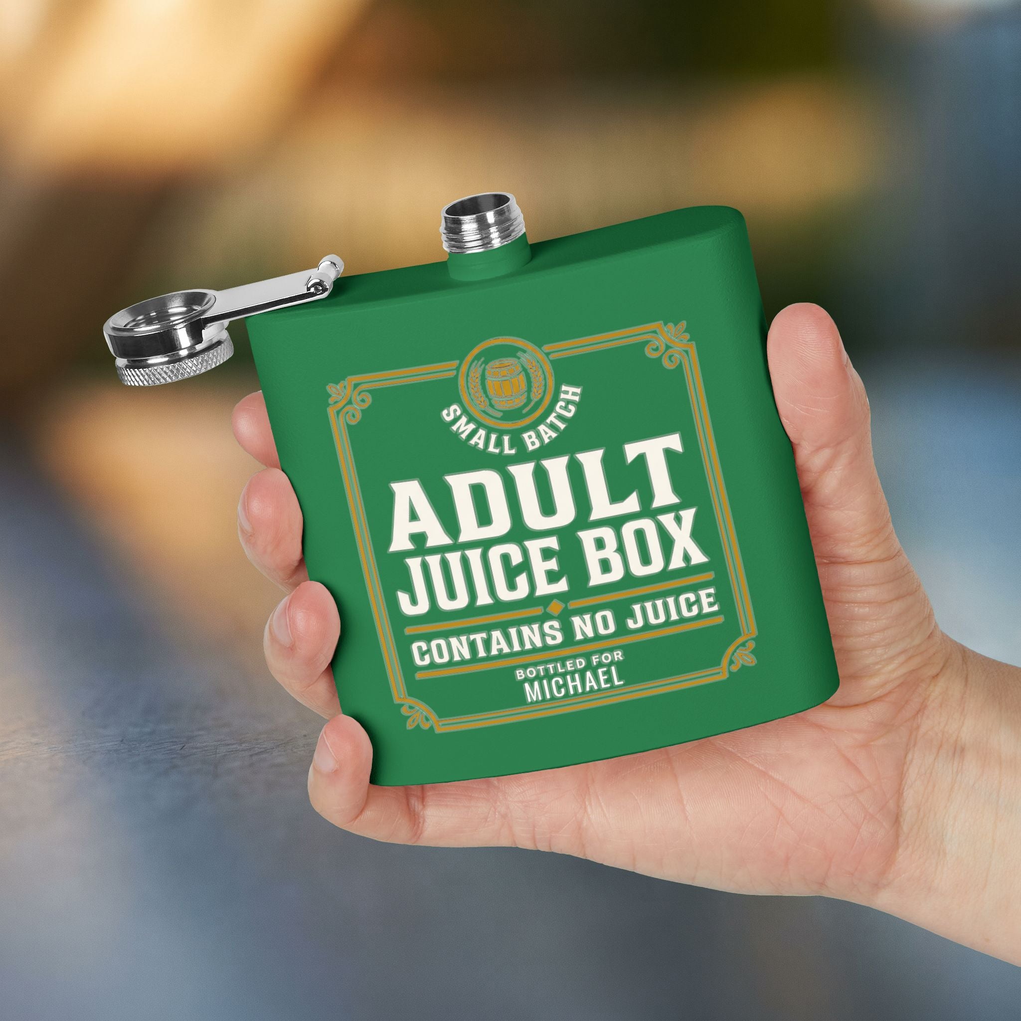 Adult Juice Box Flask — Funny Personalized 6oz Whiskey Flask