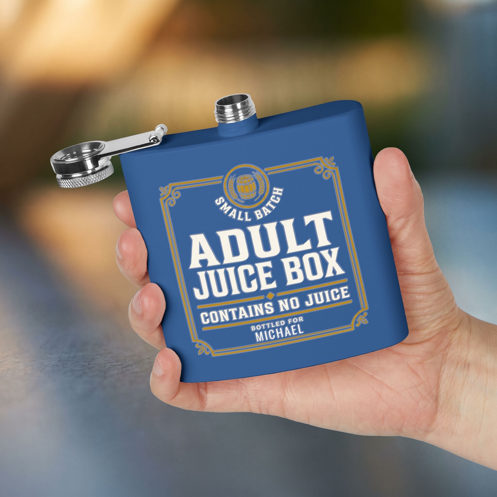 Adult Juice Box Flask — Funny Personalized 6oz Whiskey Flask
