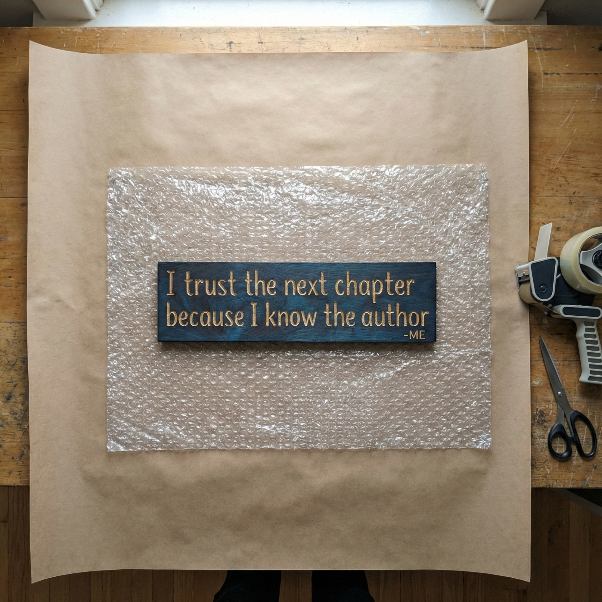 I Trust the Next Chapter Wooden Sign – Inspirational Wall Art