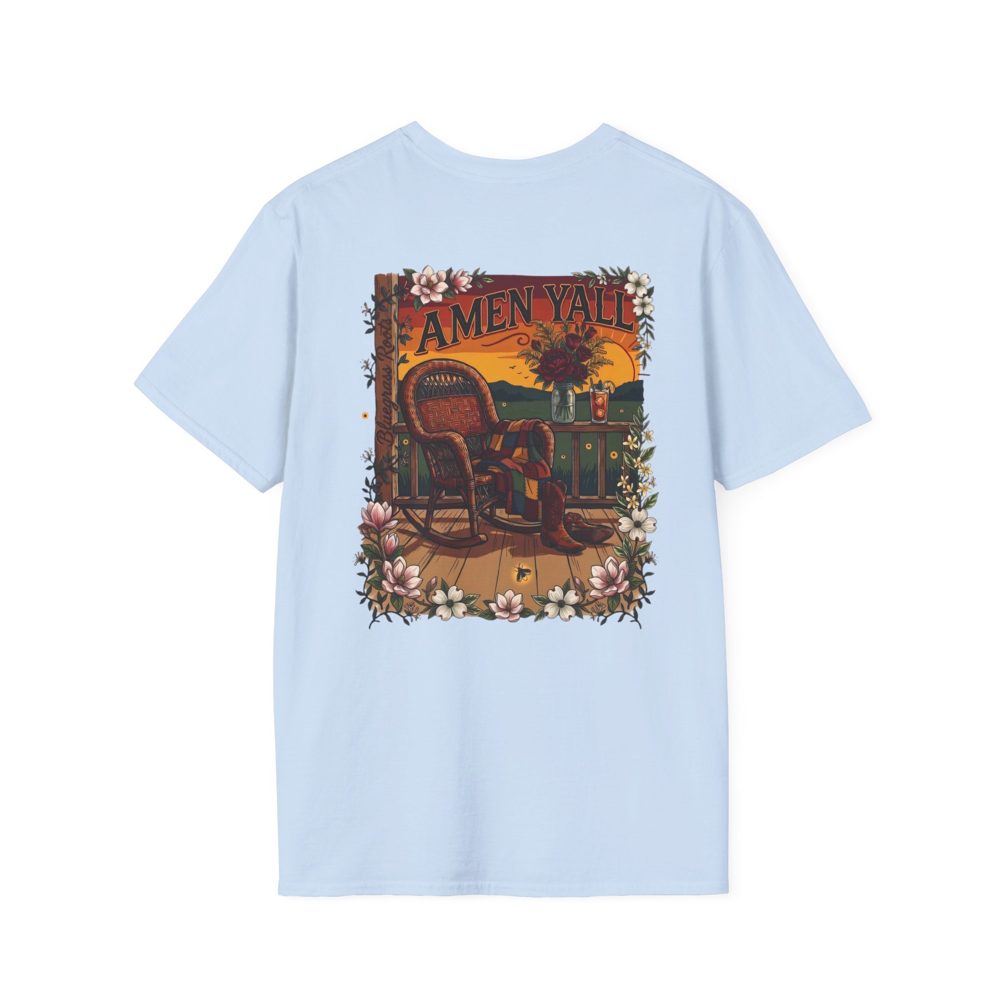 Bluegrass Roots | "Amen, Y'all" Front Porch Rocking Chair Graphic Tee