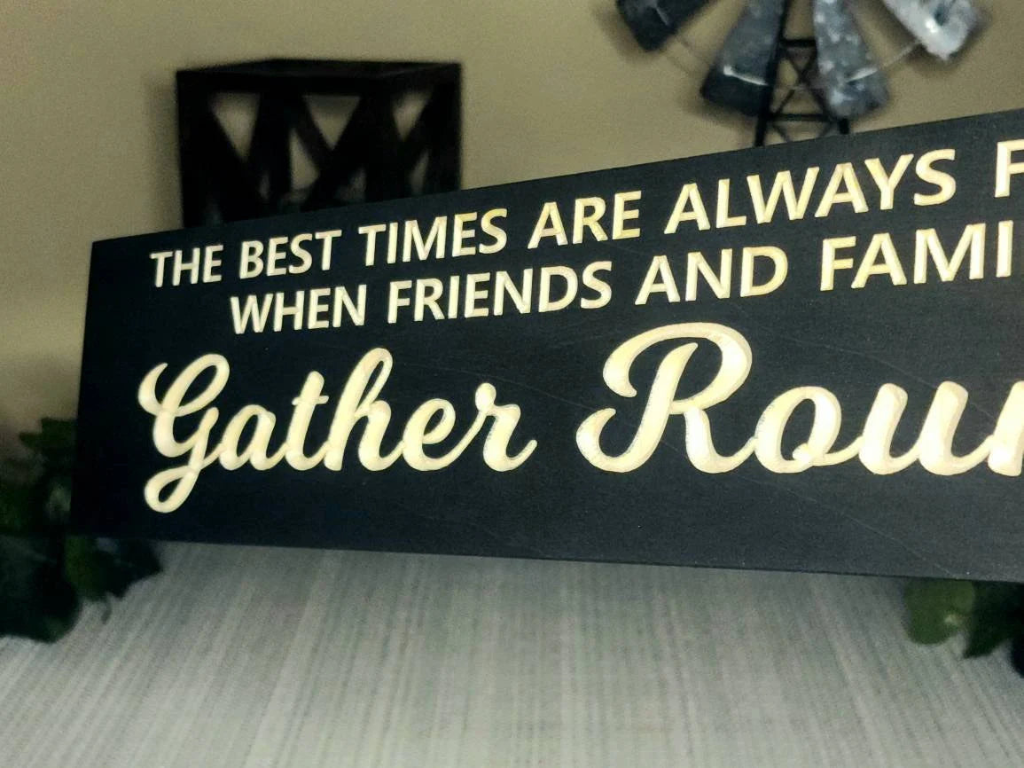 Family wall decor piece displayed in a cozy farmhouse dining area.