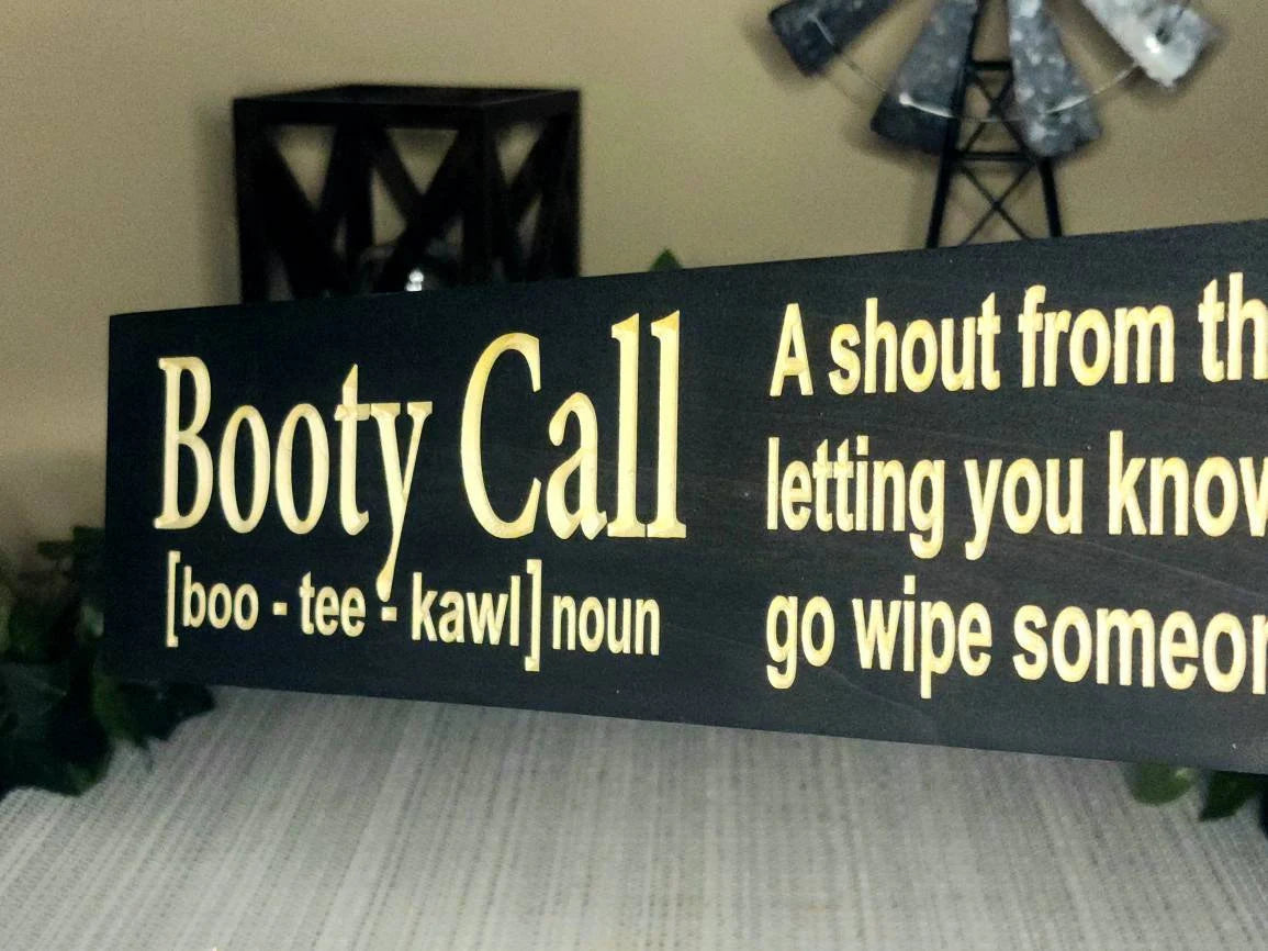 Humorous wooden bathroom sign perfect for parents with toddlers or potty-training households.