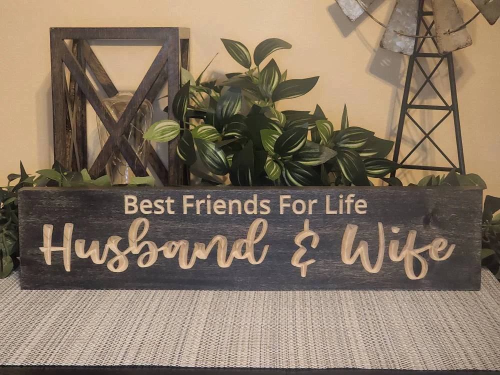 Personalized couple wall art featuring a sentimental love quote for anniversaries.
