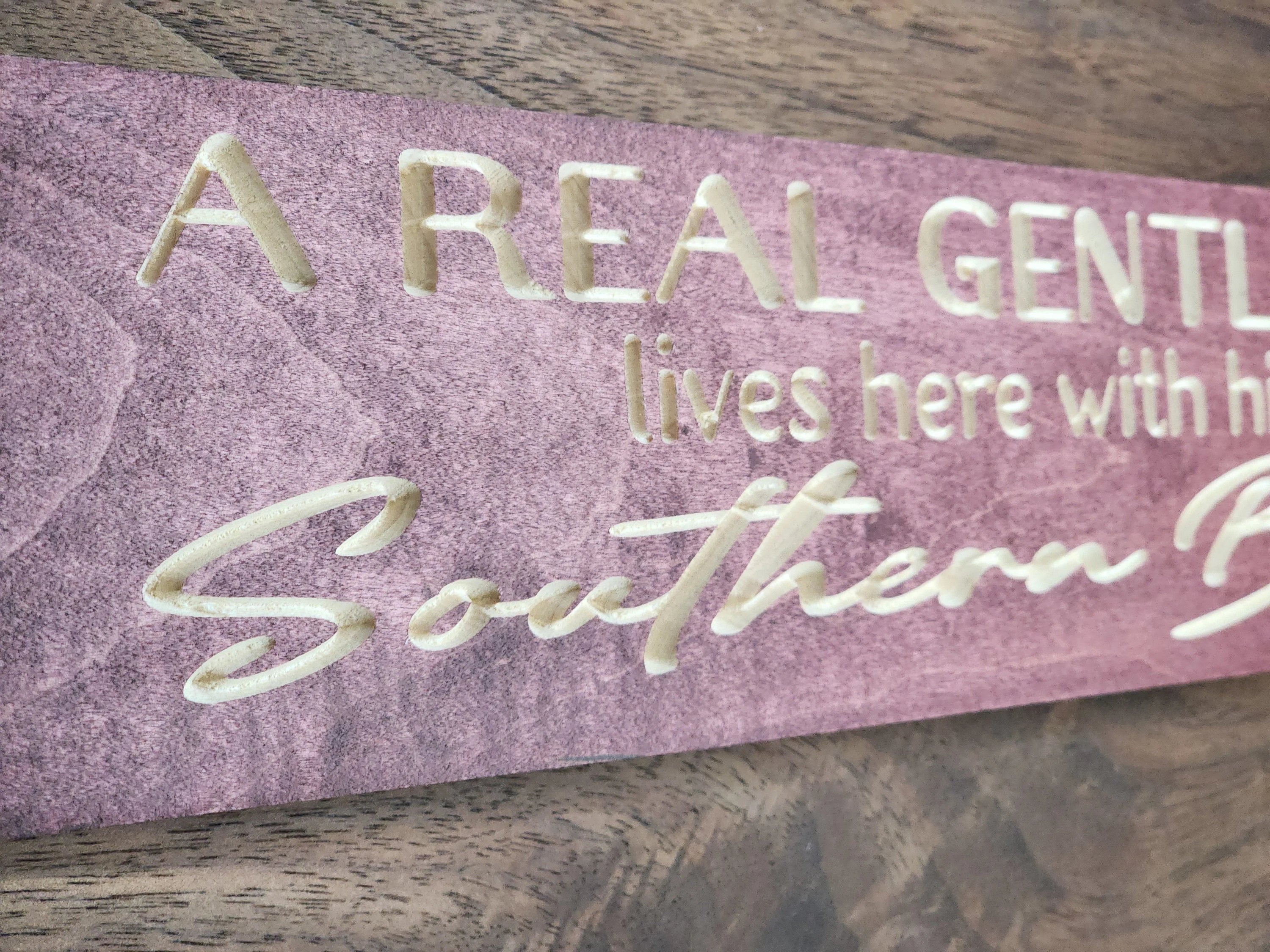 Personalized gentleman and southern belle sign for traditional wedding or anniversary gifts