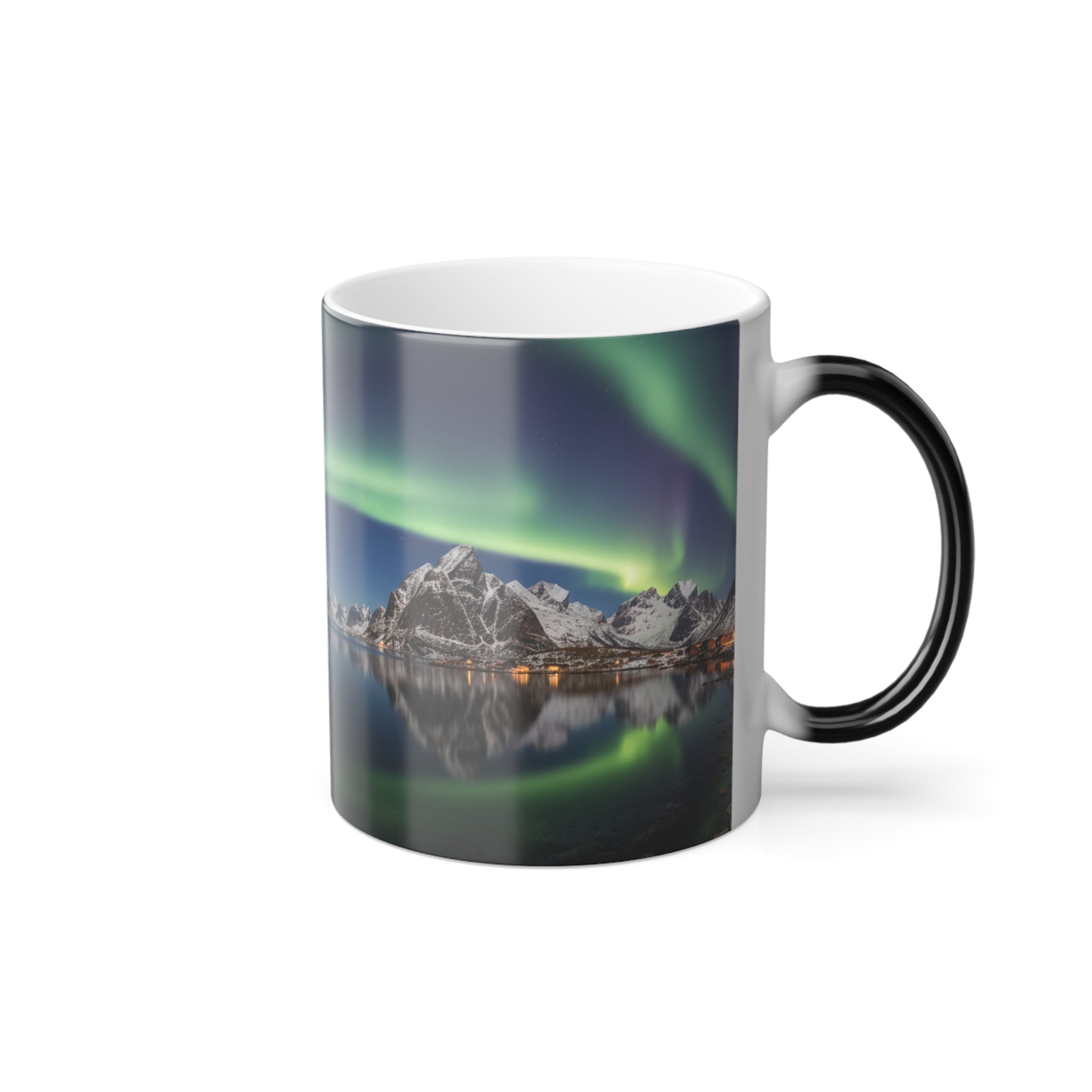 Aurora Borealis Magic Mug – Northern Lights Color-Changing Coffee Cup, Heat Sensitive Reveal, 9 Scenic Designs, Travel or Gift
