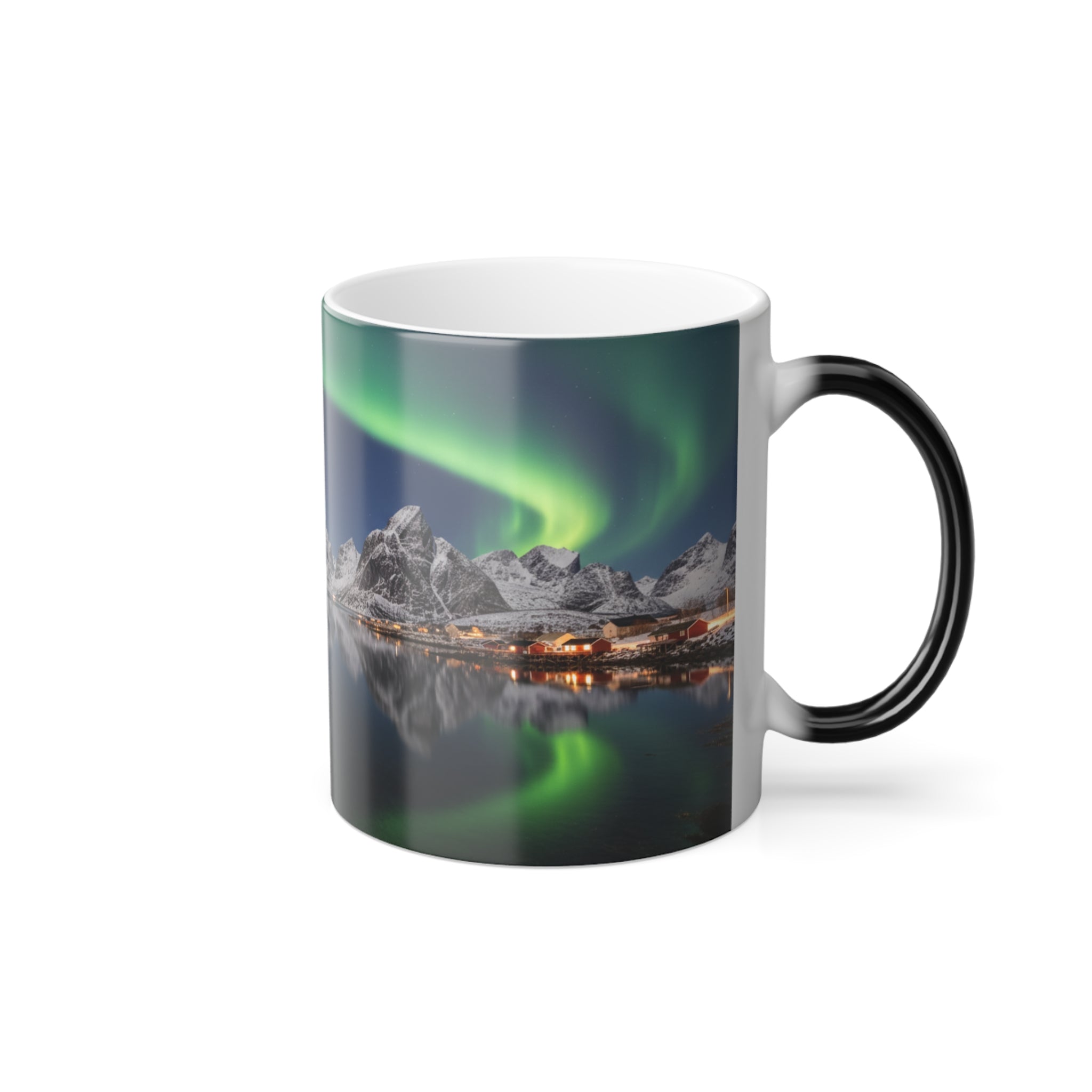 Aurora Borealis Magic Mug – Northern Lights Color-Changing Coffee Cup, Heat Sensitive Reveal, 9 Scenic Designs, Travel or Gift