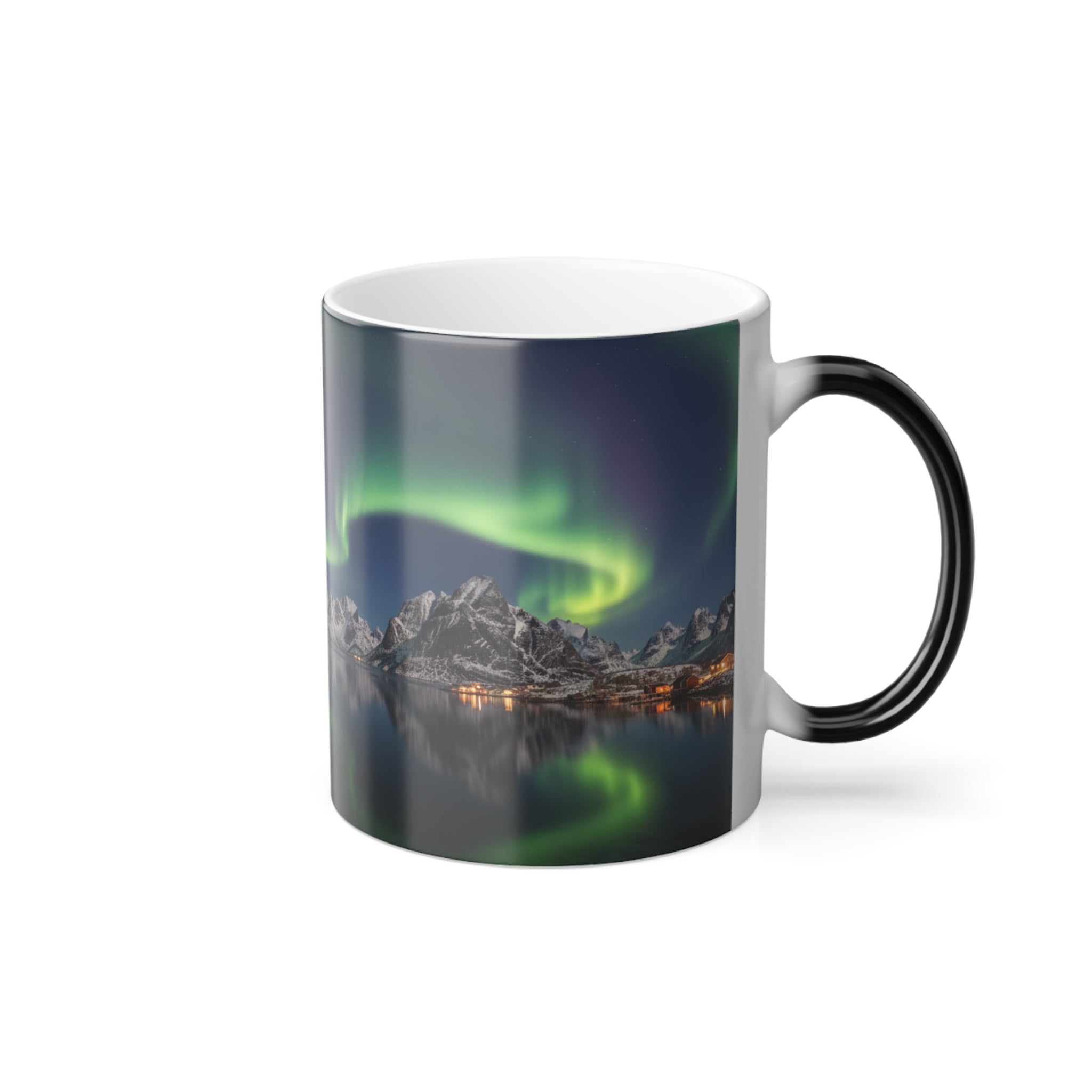 Aurora Borealis Magic Mug – Northern Lights Color-Changing Coffee Cup, Heat Sensitive Reveal, 9 Scenic Designs, Travel or Gift