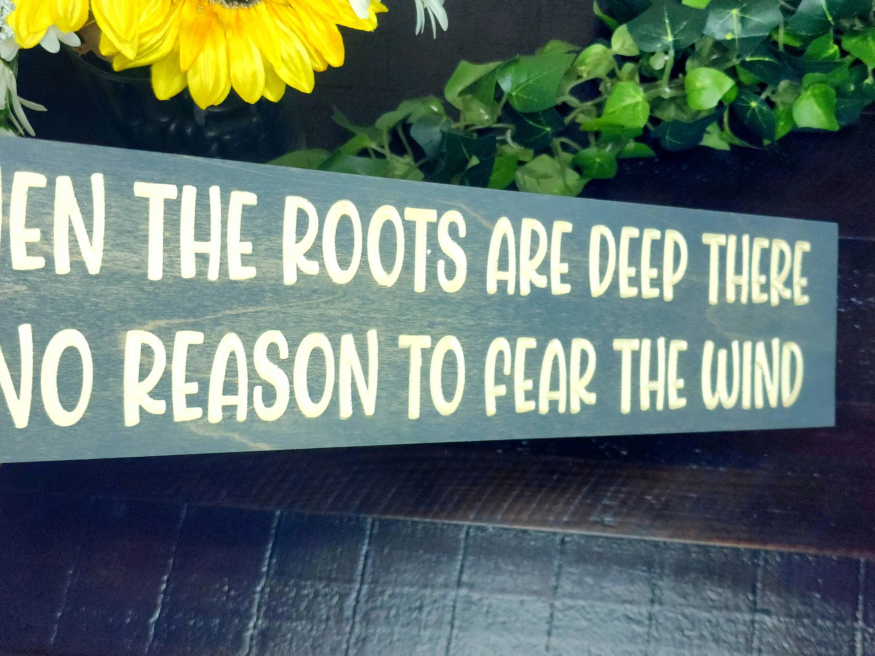 Rustic inspirational sign, motivational home decor, rooted in strength sign.