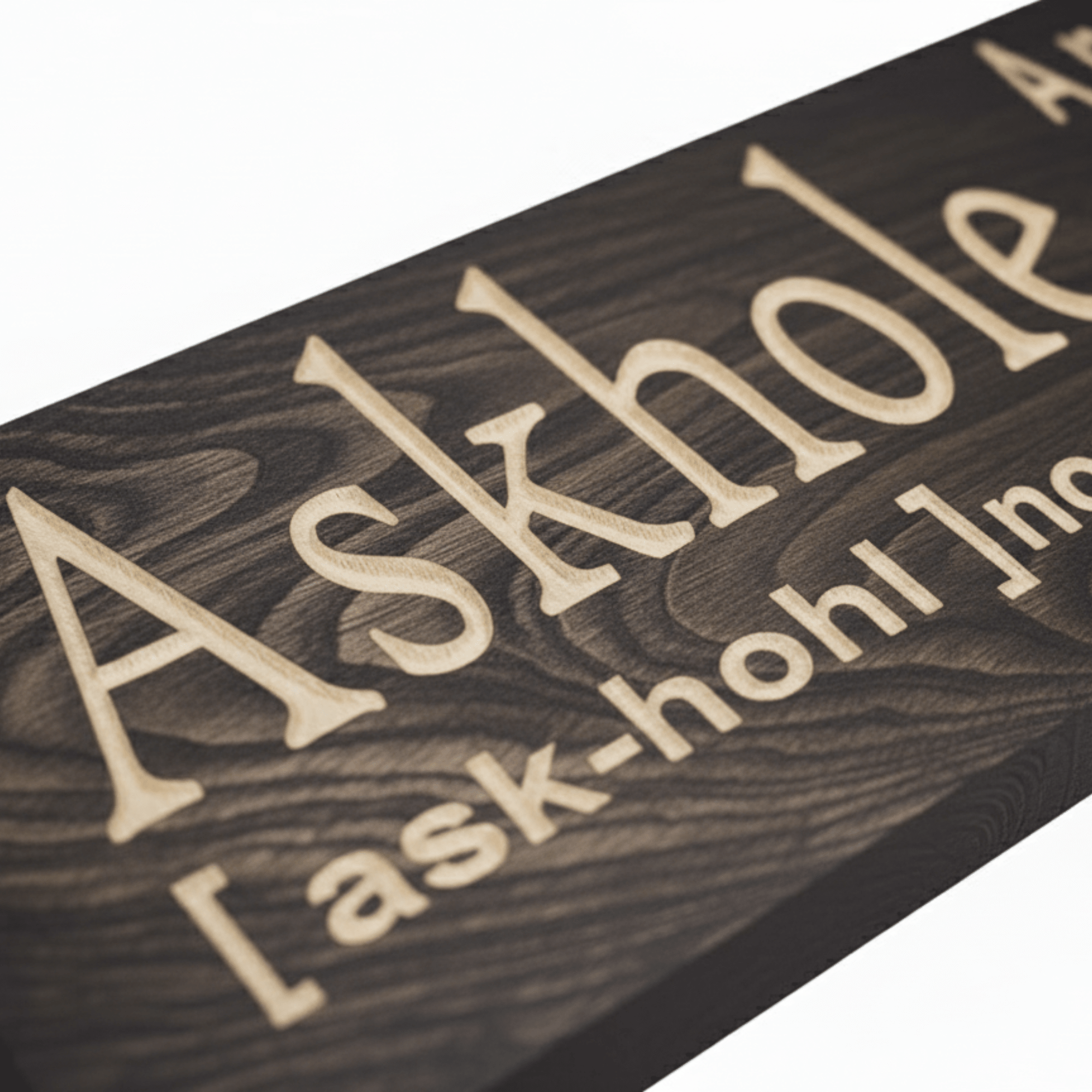 askhole-funny-desk-sign-angled-view - askhole definition funny office sign wood sign by Bluegrass Gifts, handmade in Kentucky