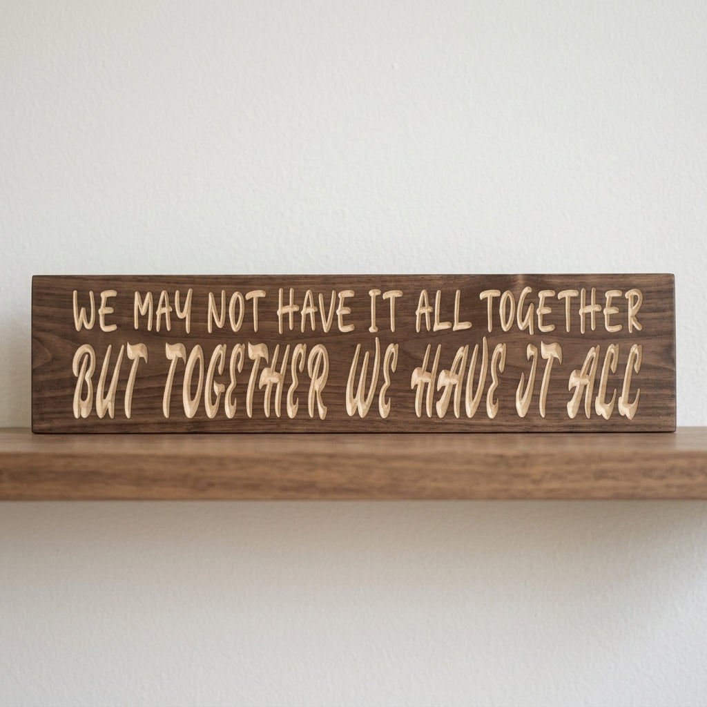 Blended Family Sign — Together We Have It All | Carved