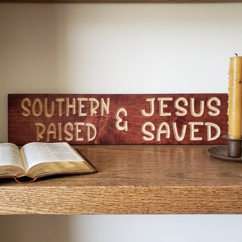 Christian Signs for Home — Southern Raised, Jesus Saved
