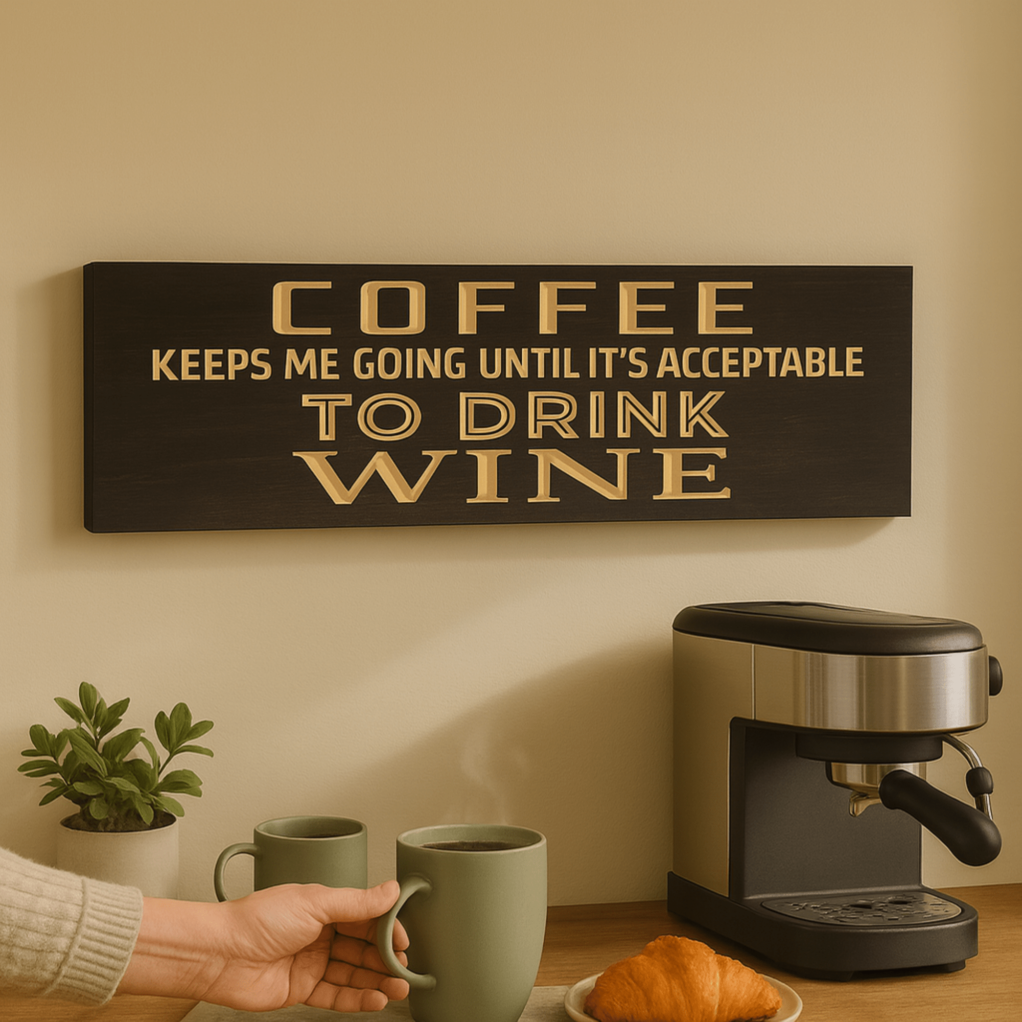 bluegrass-gifts-wooden-sign-us-vs-them - coffee wine wall sign wood sign by Bluegrass Gifts, handmade in Kentucky