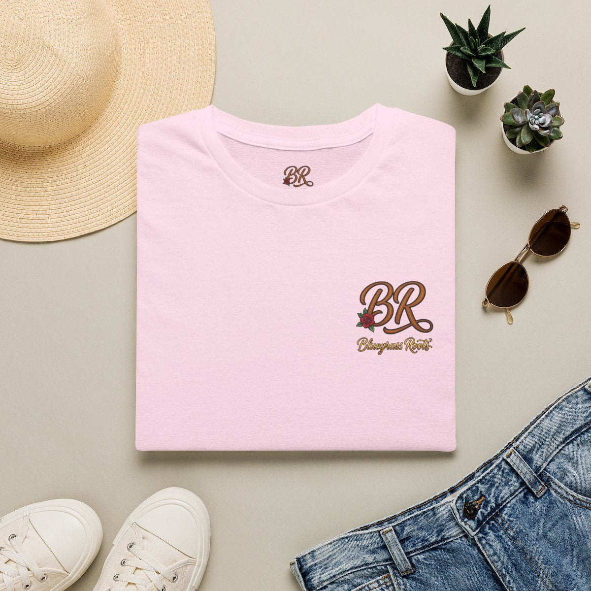 Country Shirt for Women — "Blessed, Stressed & Southern Obsessed" in Light Pink