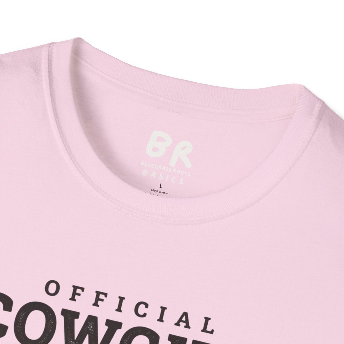Cowgirl Shirt — "Official Cowgirl Shirt" Boots Graphic Tee in Light Pink