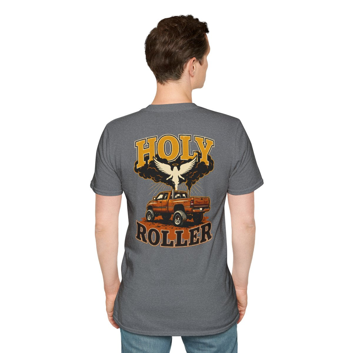 Diesel Truck Shirt — "Holy Roller" Faith Graphic Tee in Graphite Heather