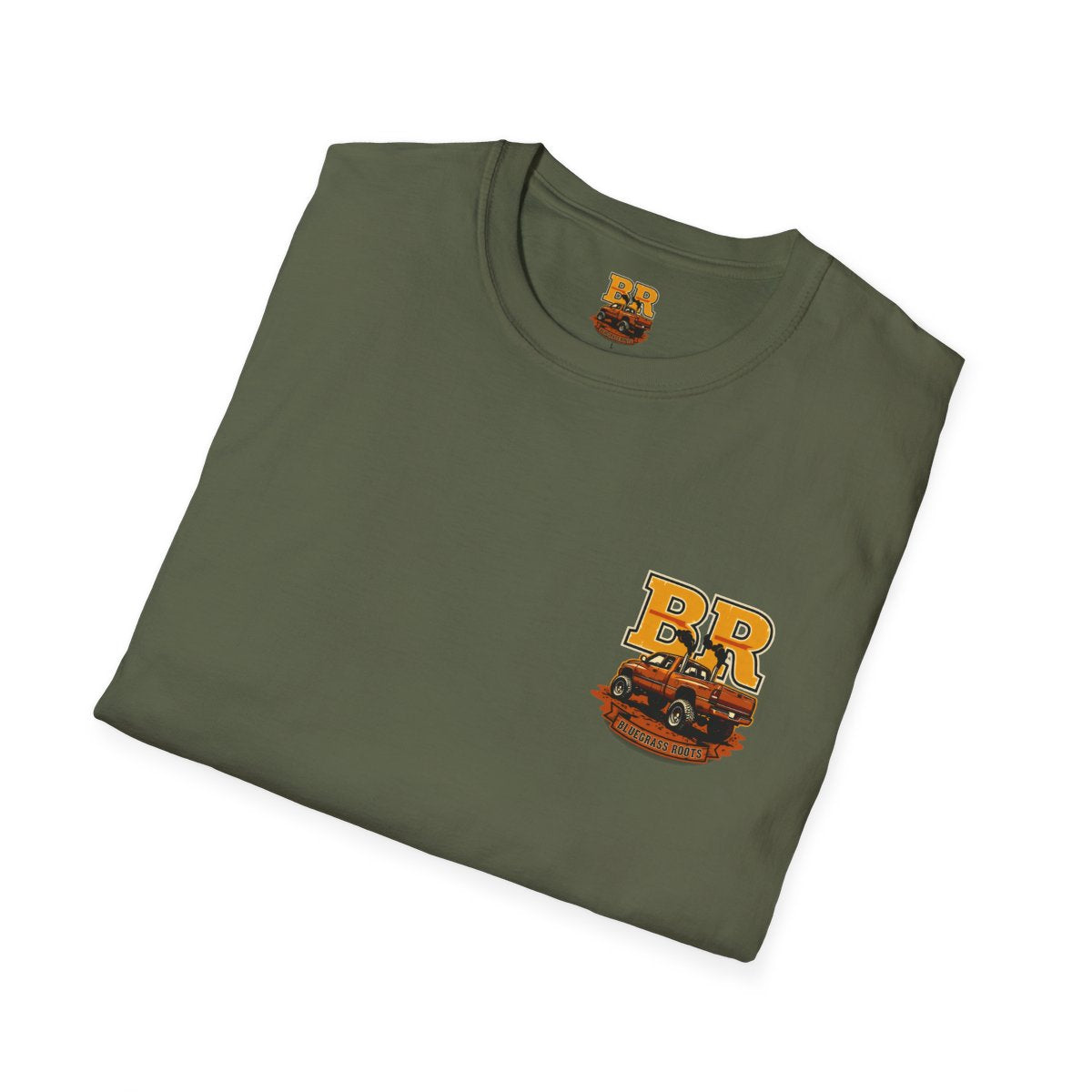 Diesel Truck Shirt — "Holy Roller" Faith Graphic Tee in Military Green