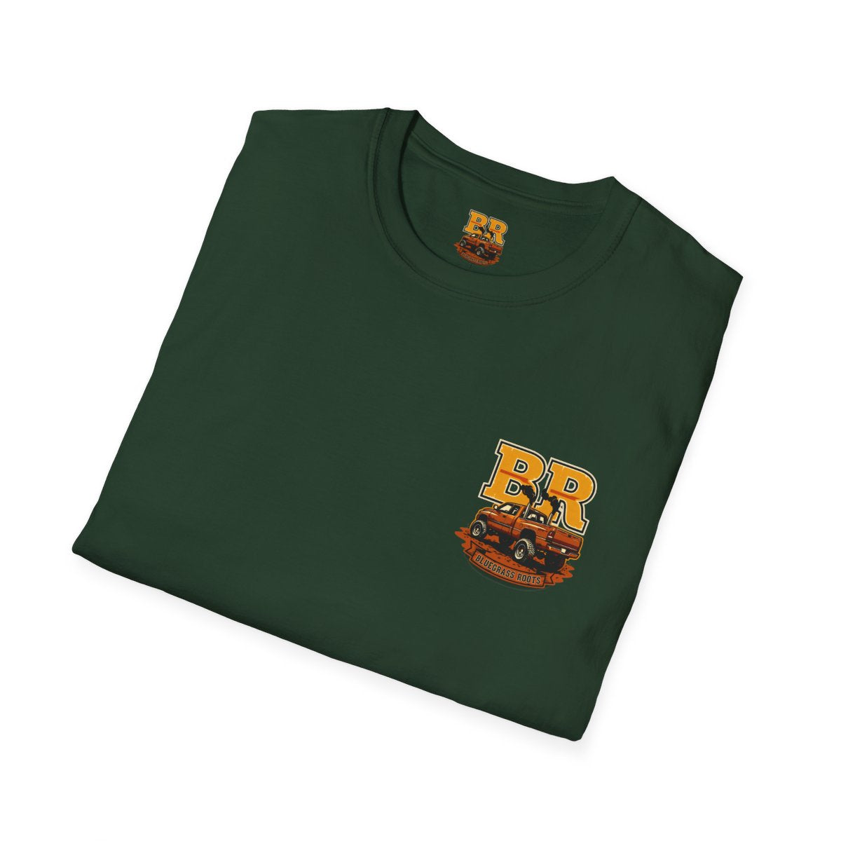 Diesel Truck Shirt — "Holy Roller" Faith Graphic Tee in Forest Green