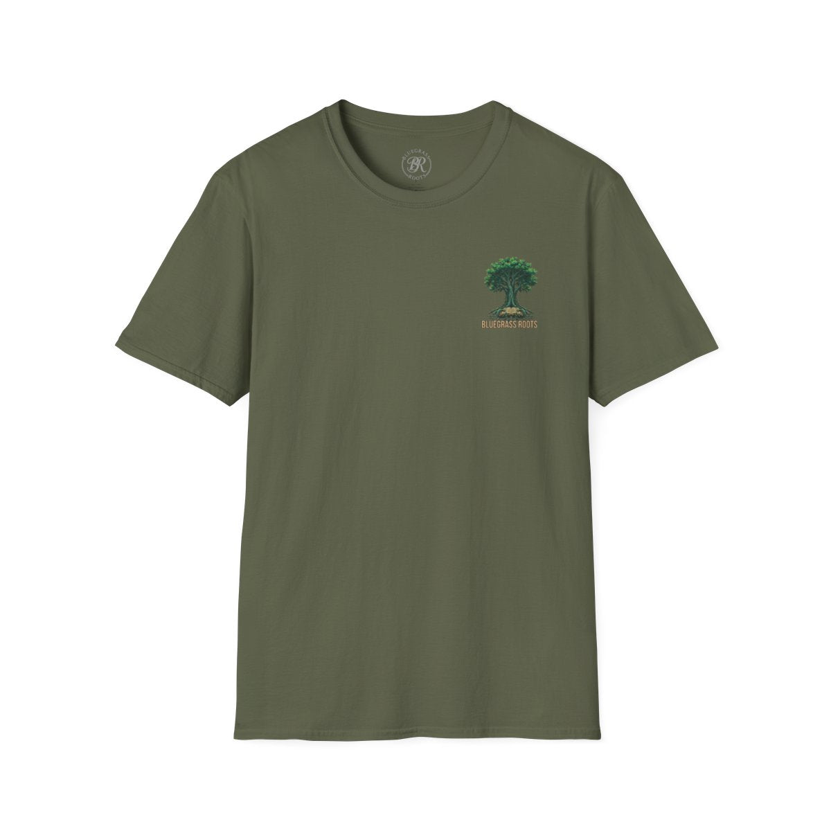 Faith Shirt for Men — "Stronger Than an Oak" Graphic Tee in Military Green