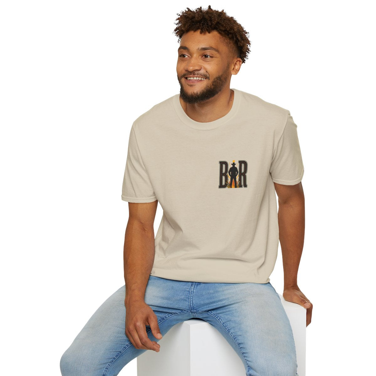 Farm Shirt — "I'm Outstanding in My Field" Graphic Tee in Sand