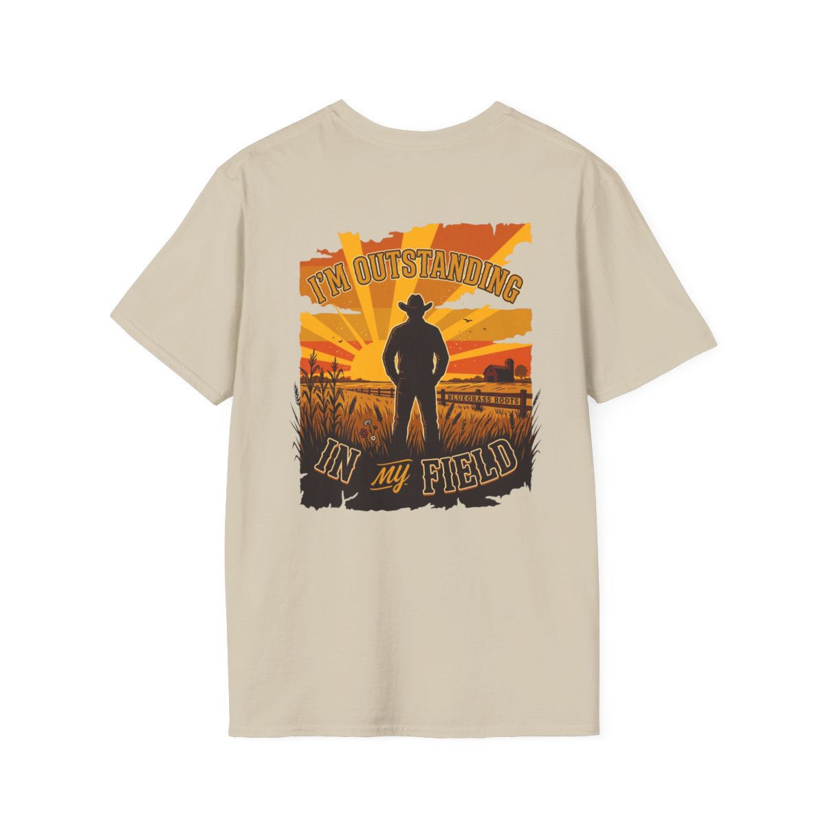 Farm Shirt — "I'm Outstanding in My Field" Graphic Tee in Sand