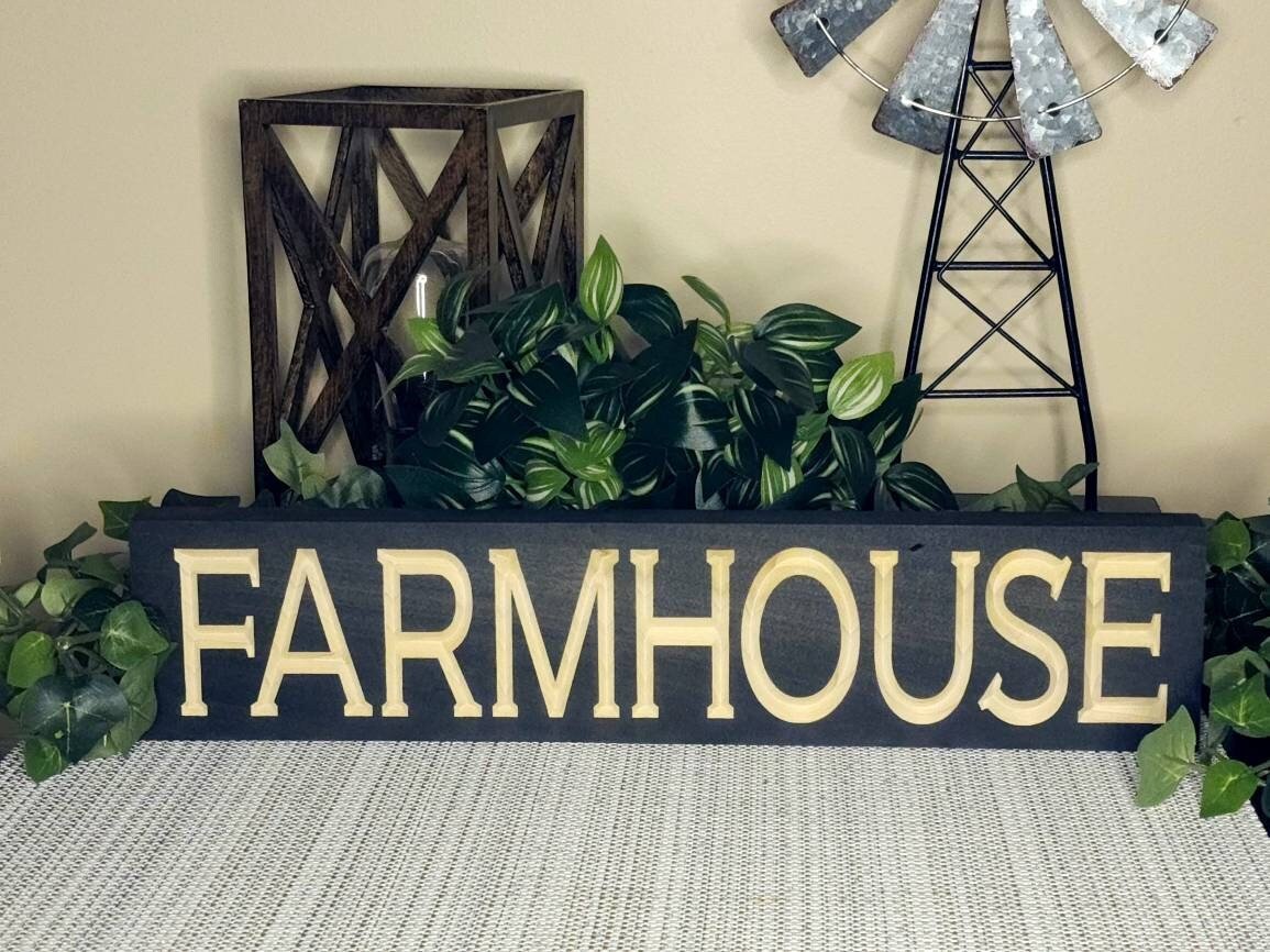 farmhouse wood sign - rustic farmhouse decor - CNC-carved by Bluegrass Gifts