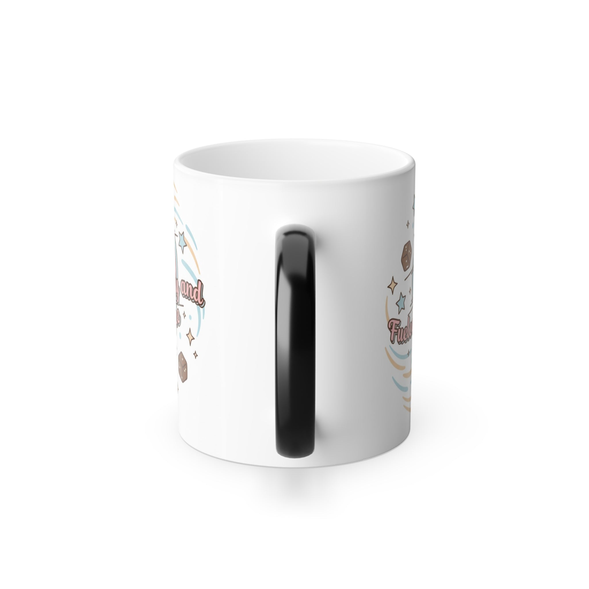 Fueled by Anxiety and Iced Coffee Magic Mug - 11oz coffee mug held in hand showing size by Bluegrass Gifts